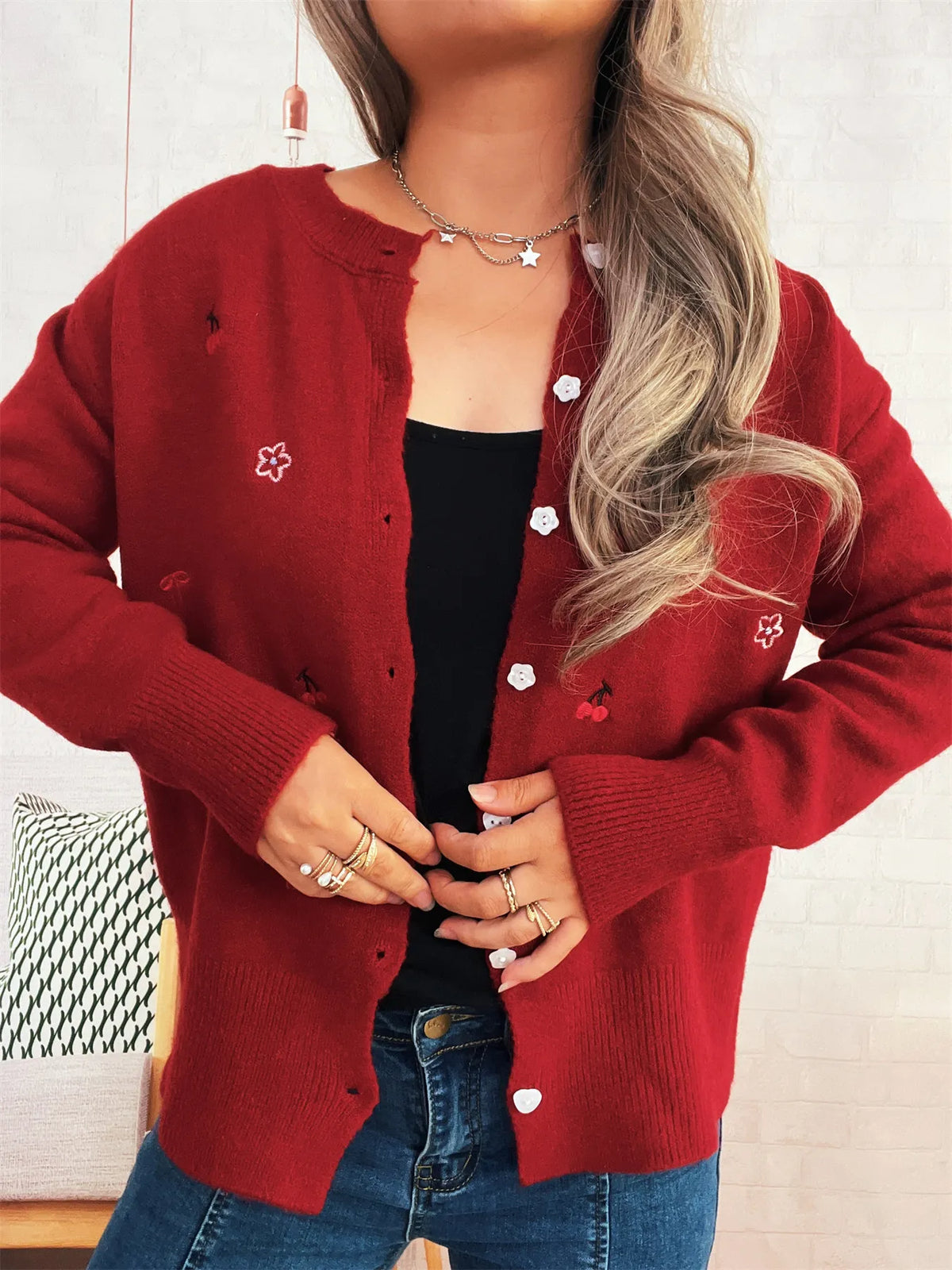 Angie ribbstickad cardigan