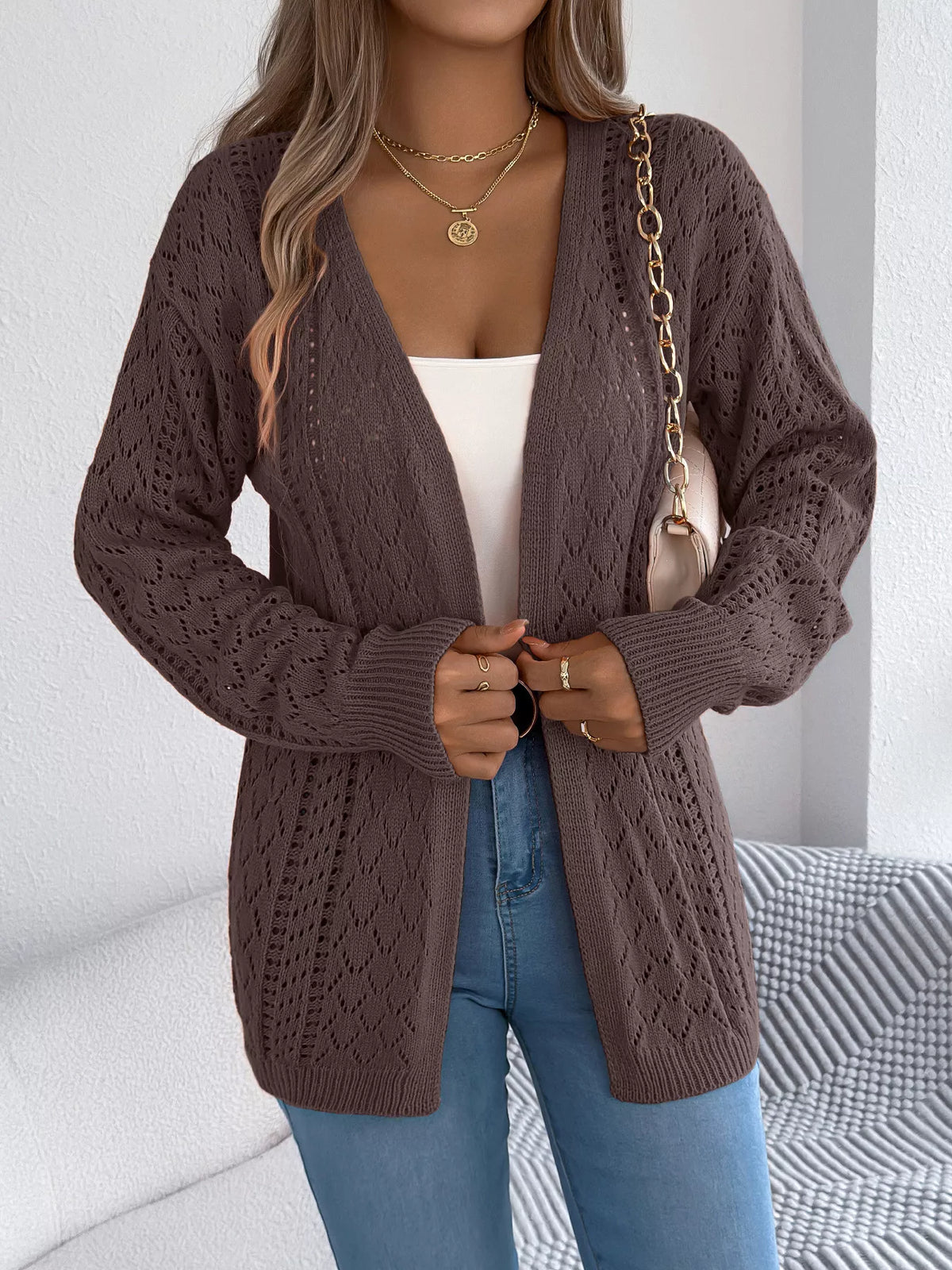Calanthe hålstickad cardigan