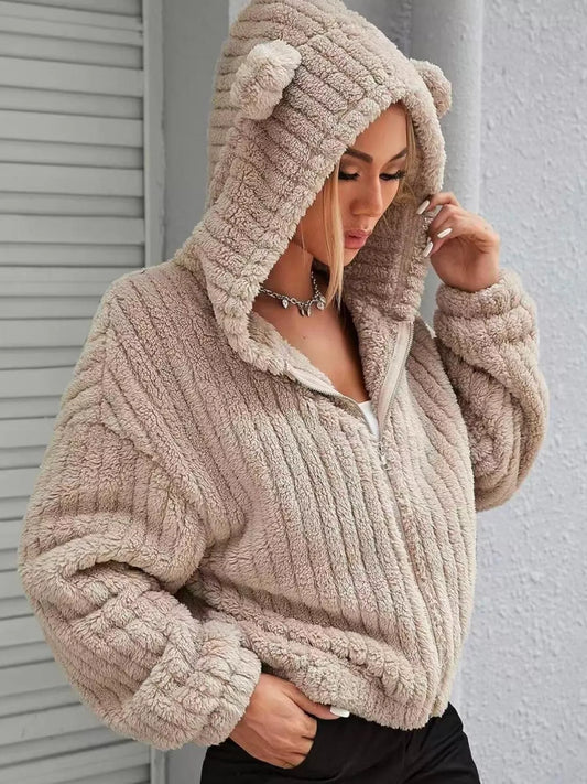 Yvonne hoodie med öron, khaki