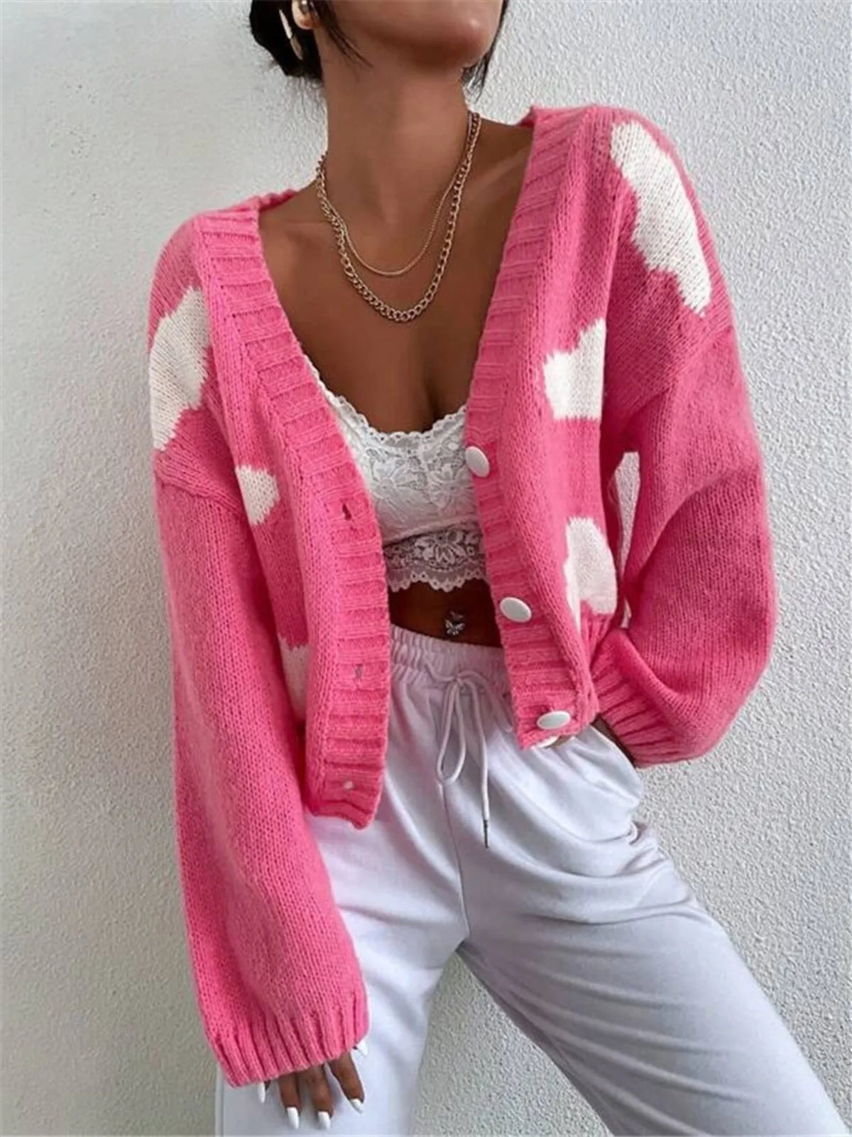 Ravenna cardigan med spets