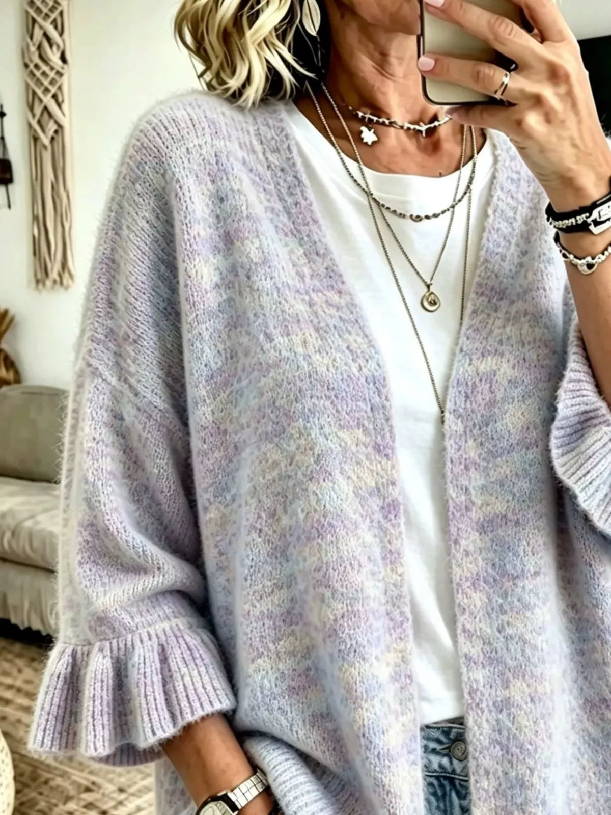 Marnie cardigan med volangärm