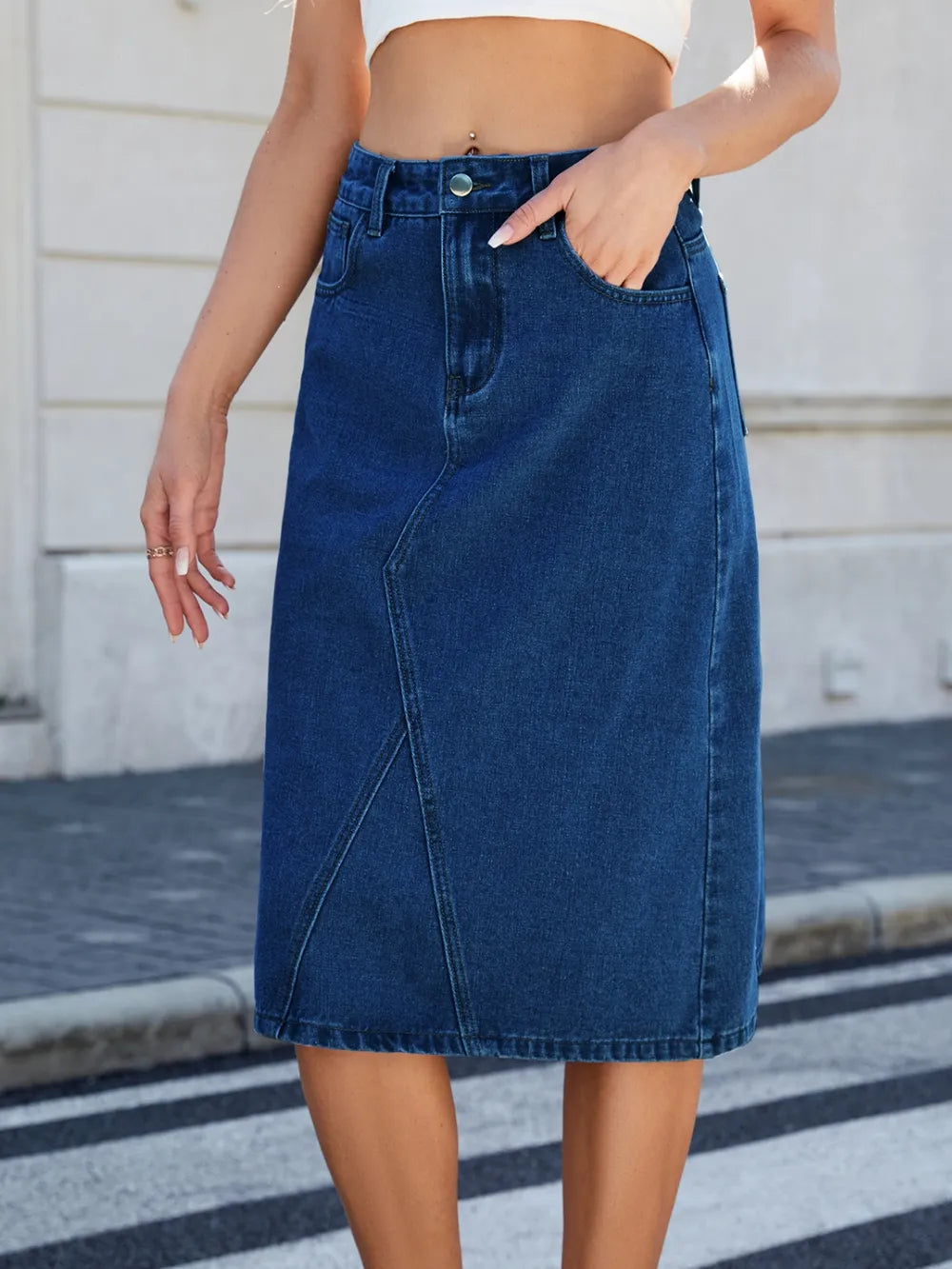 Maj midikjol i denim
