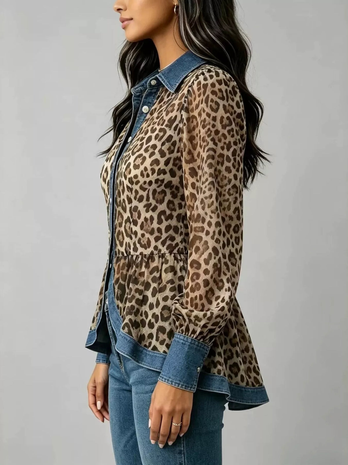 Cordelia leopardmönstrad skjorta