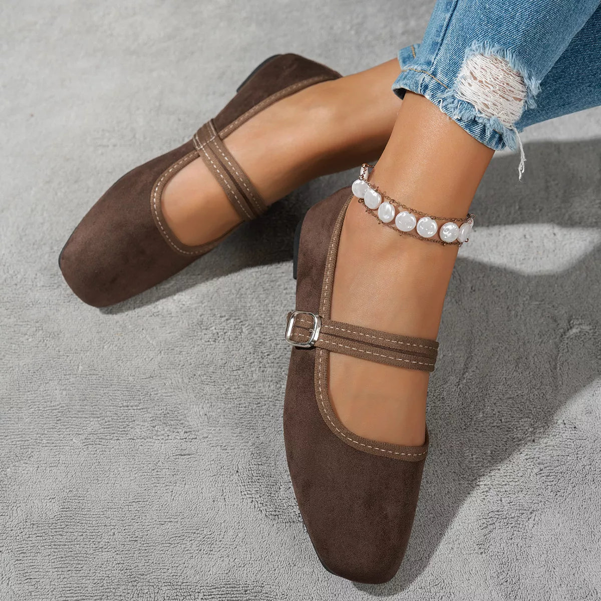 Gabi slip-ons med fyrkantig tå