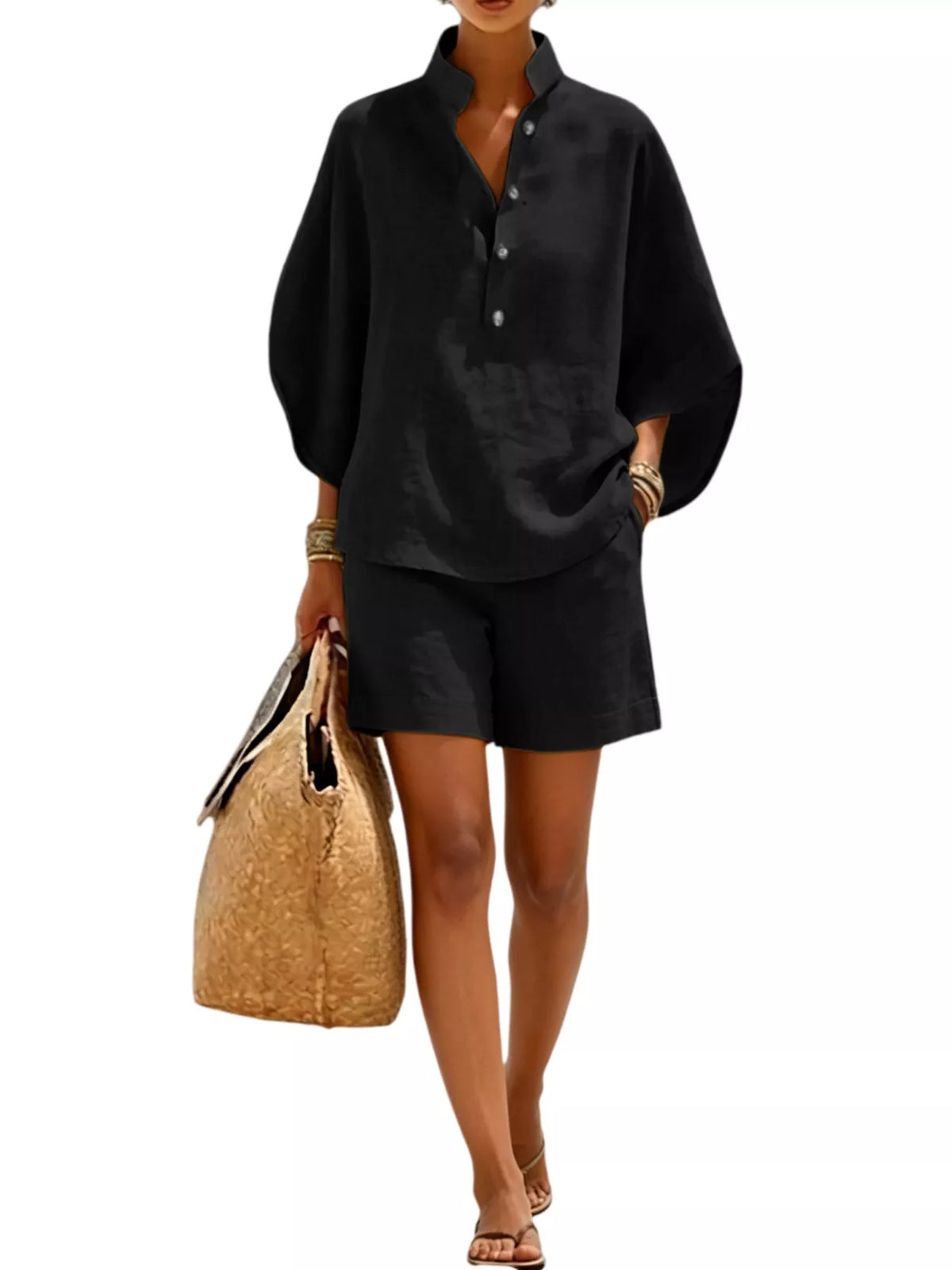 Gry set med topp och shorts, svart