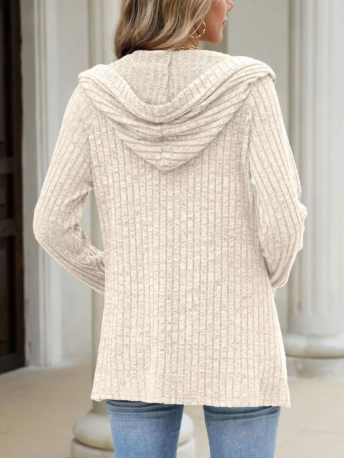 Venke ribbstickad cardigan