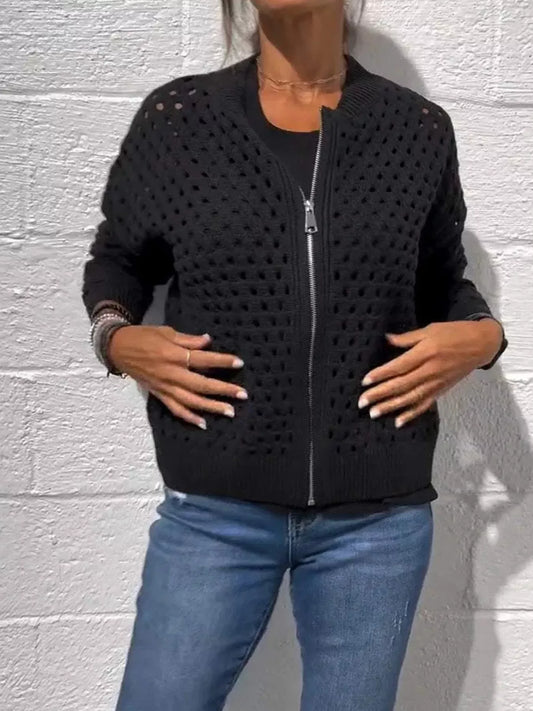 Sissel virkad cardigan, svart