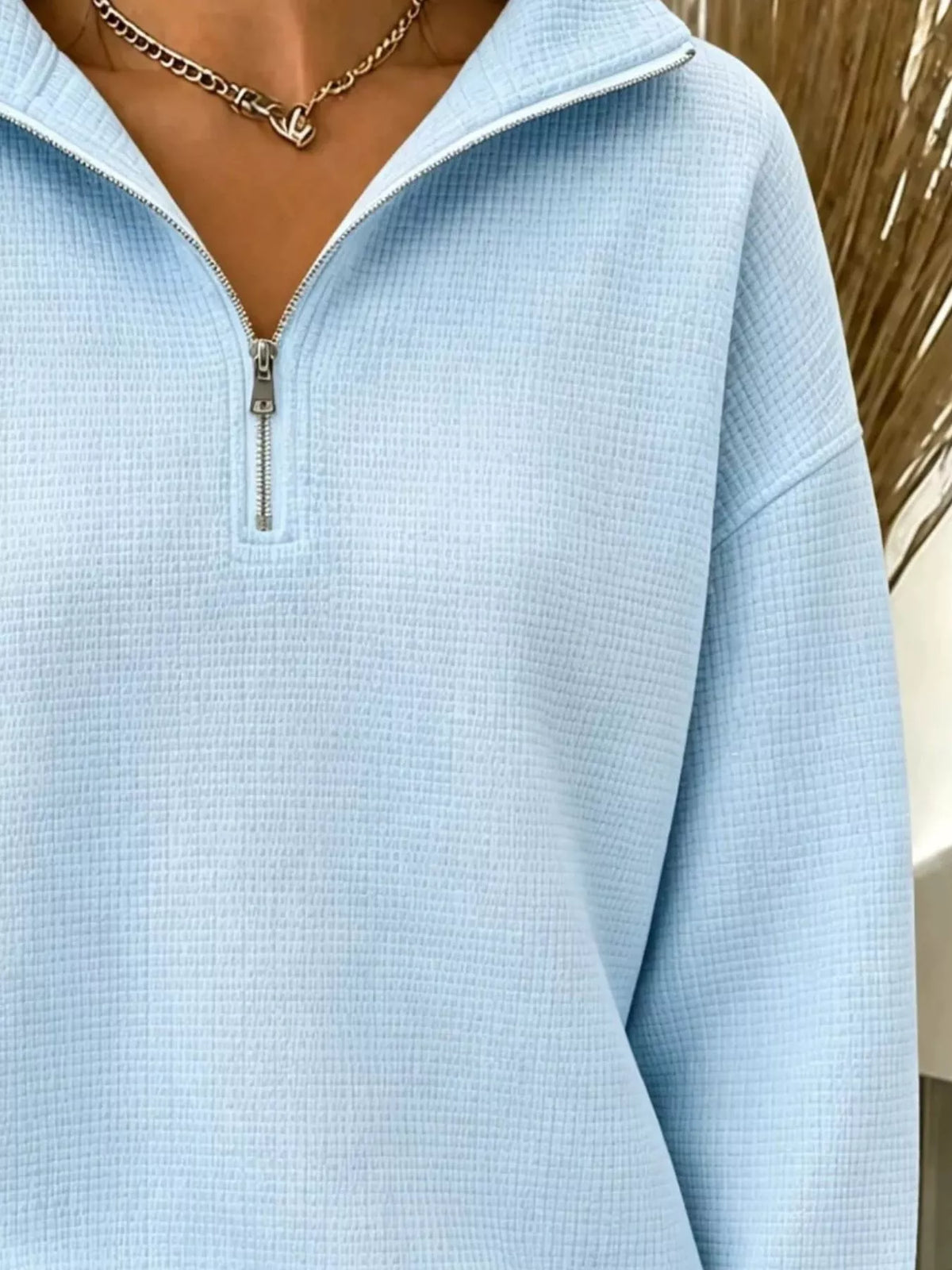 Daniela våffelstickad sweatshirt