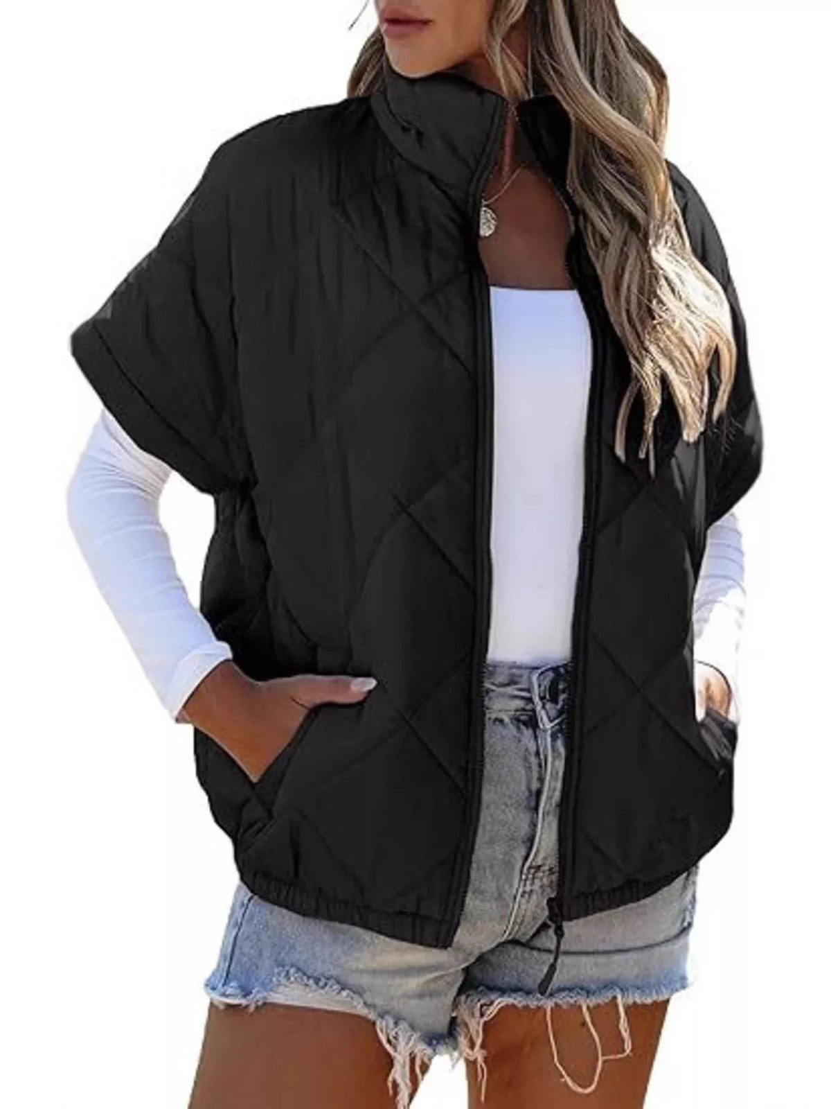 Sunniva quiltad jacka, svart