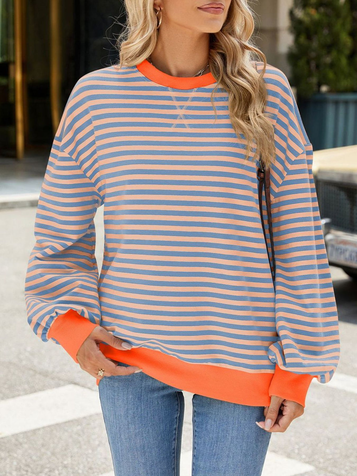 Alvhild randig sweatshirt