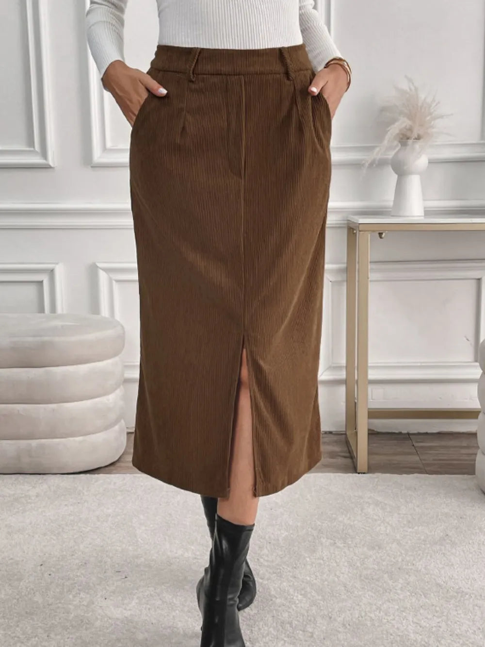 Hjördis midikjol med slits