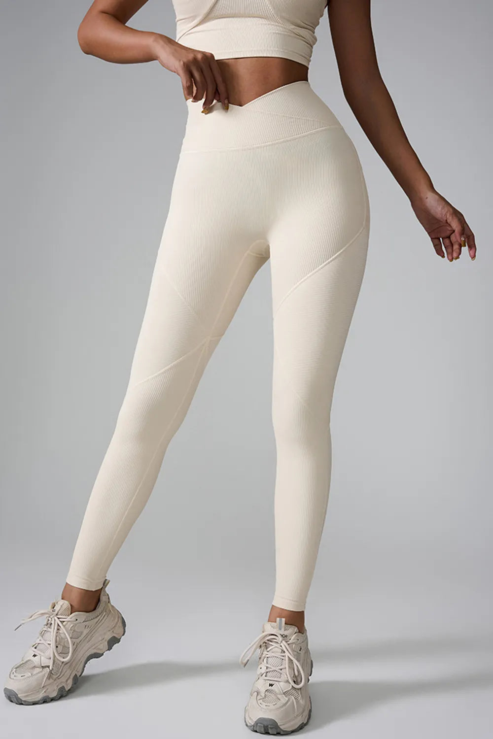 Hilma högmidjade leggings, benvit