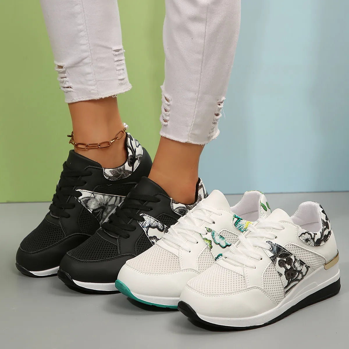 Melody sneakers med kilklack
