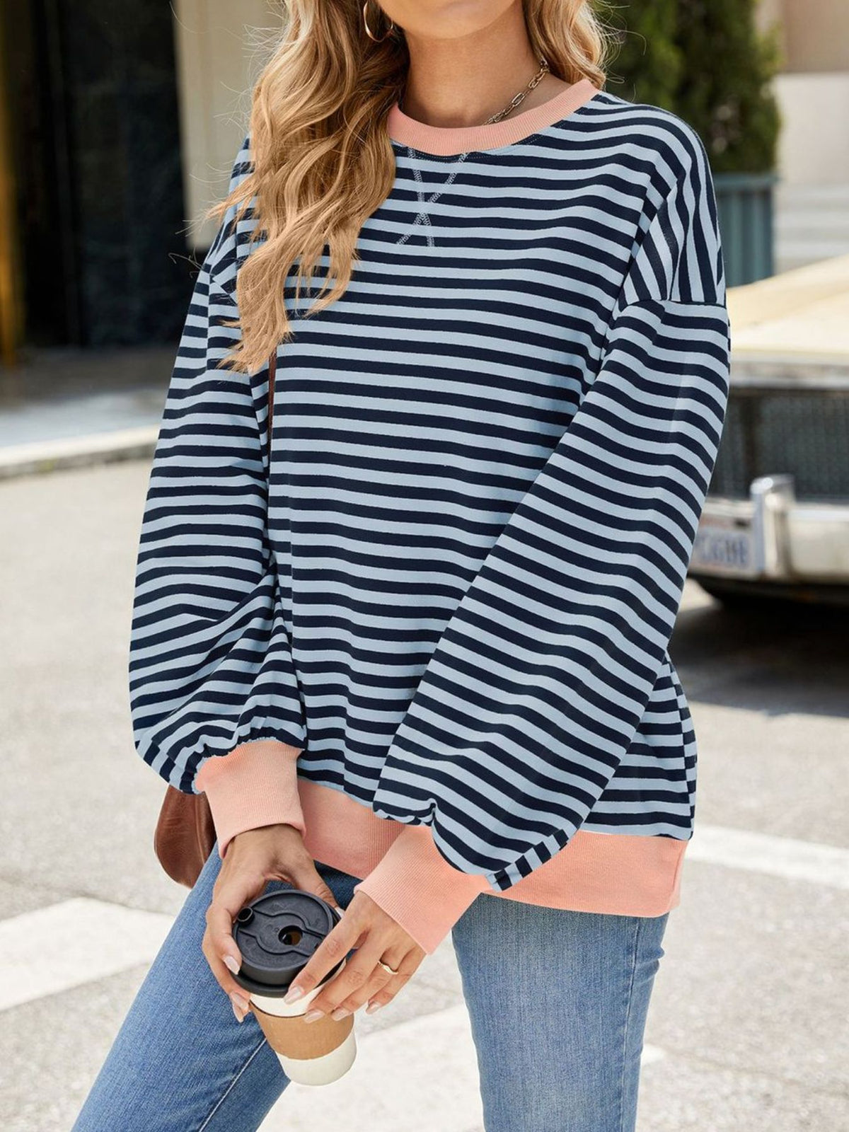 Alvhild randig sweatshirt