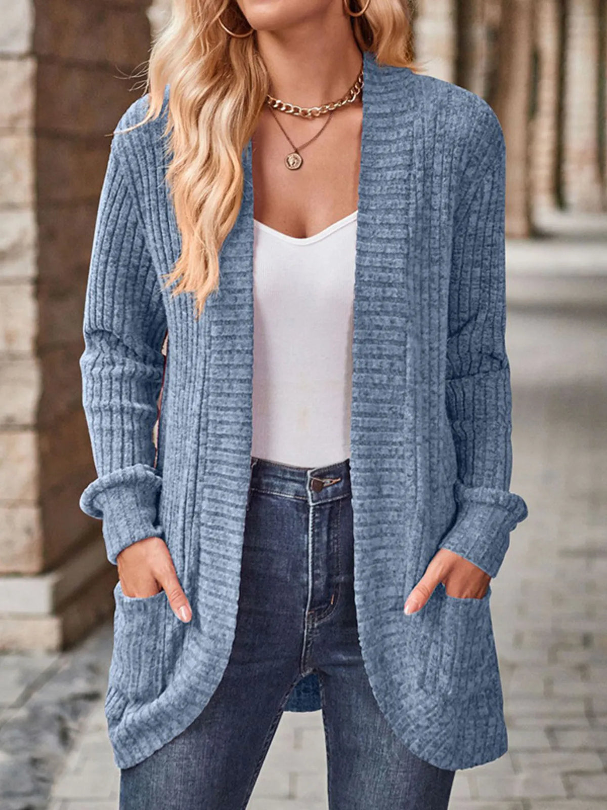 Nadja ribbstickad cardigan