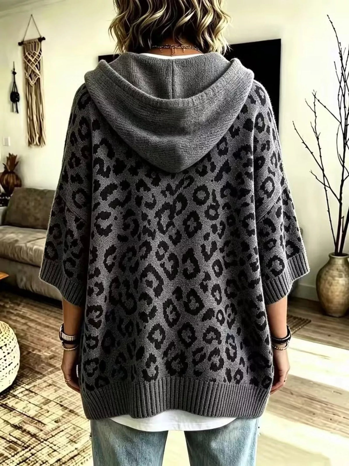 Frauke leopardmönstrad hoodie