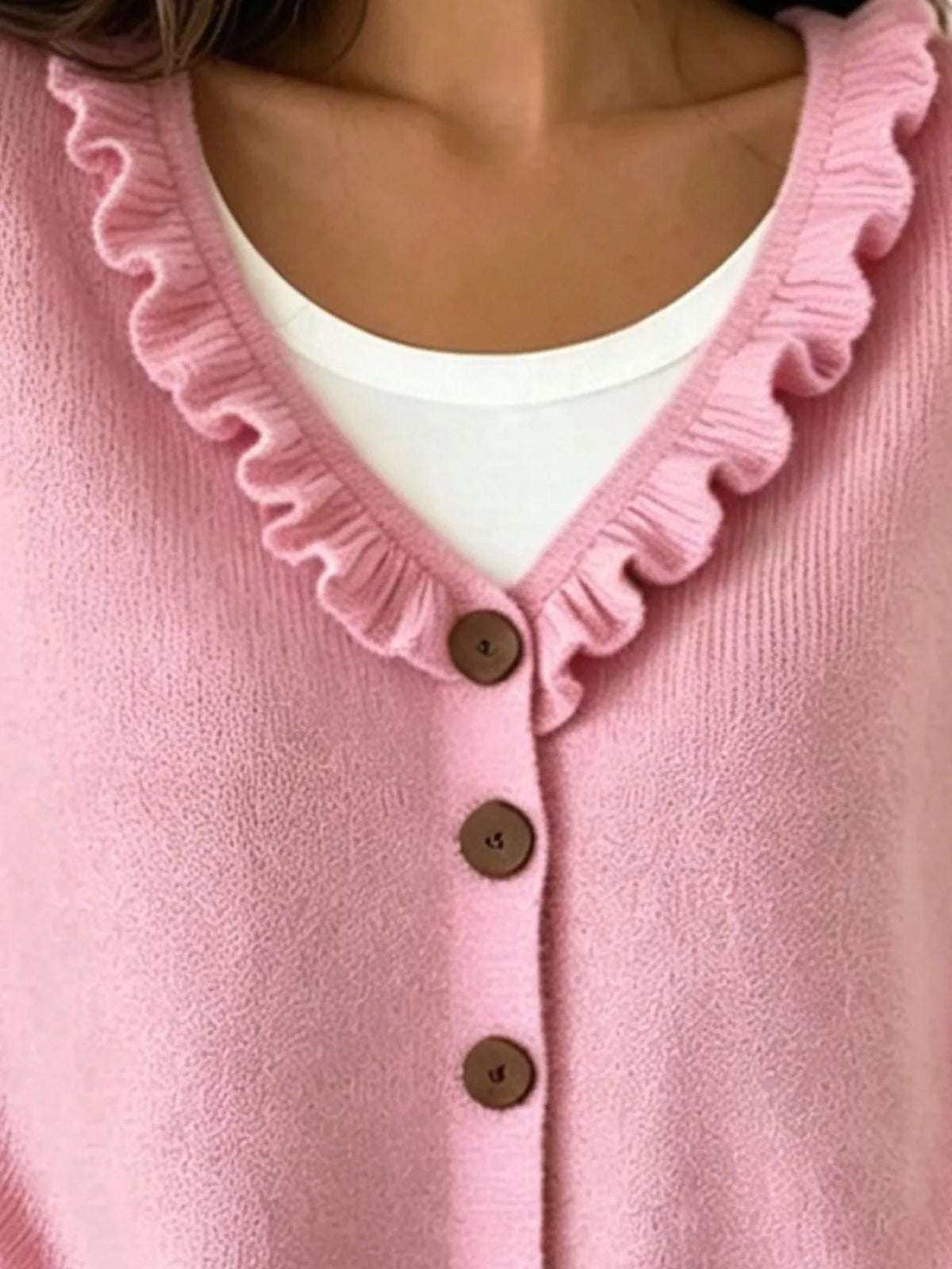 Amabel cardigan med volangkrage