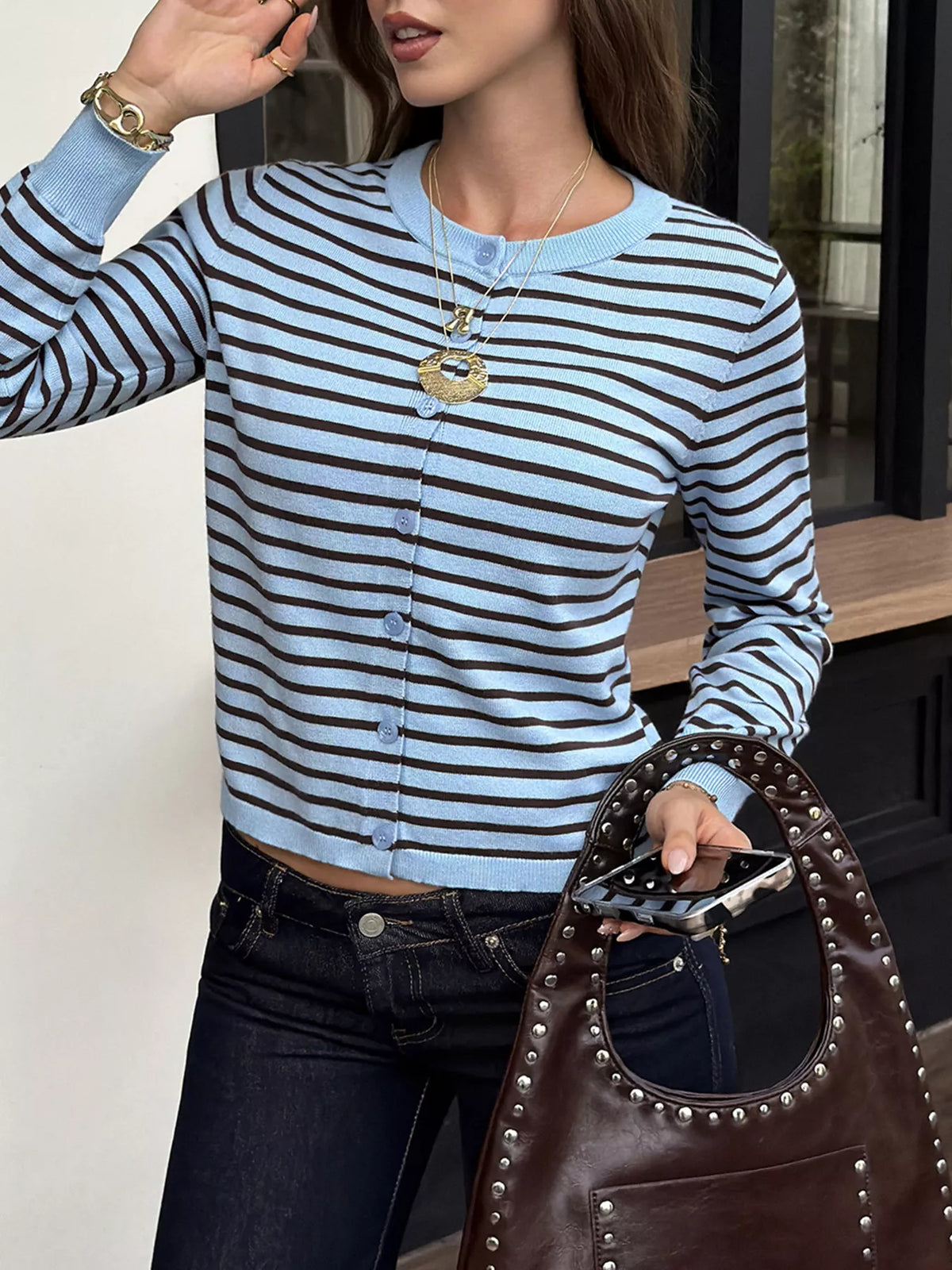 Norea randig cardigan