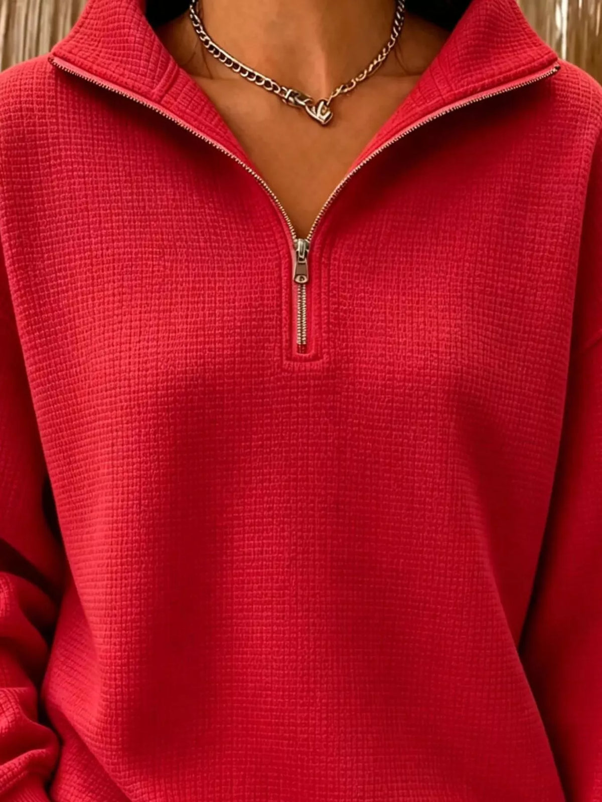 Daniela våffelstickad sweatshirt