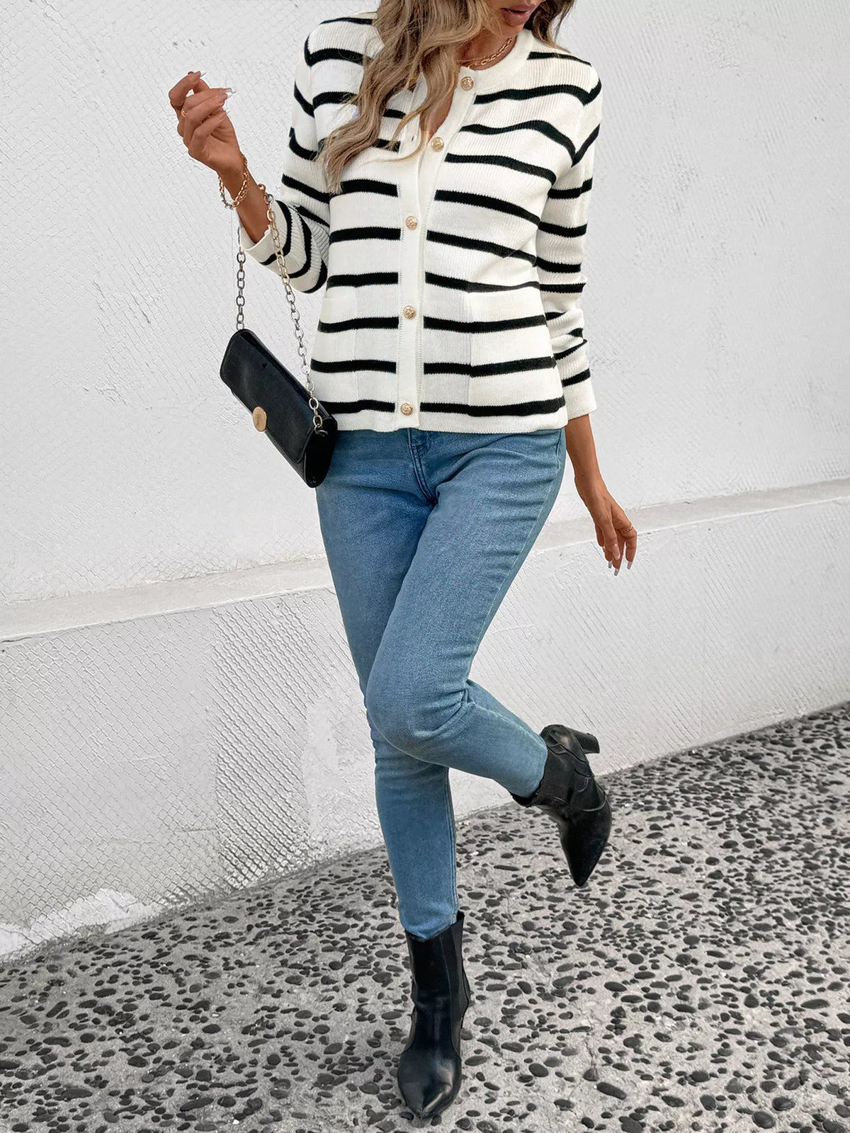 Tiia randig cardigan