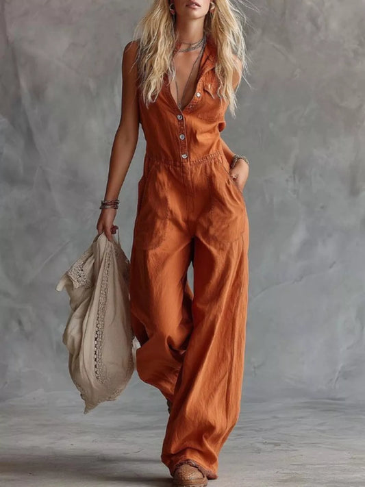 Gigi ärmlös jumpsuit, orange