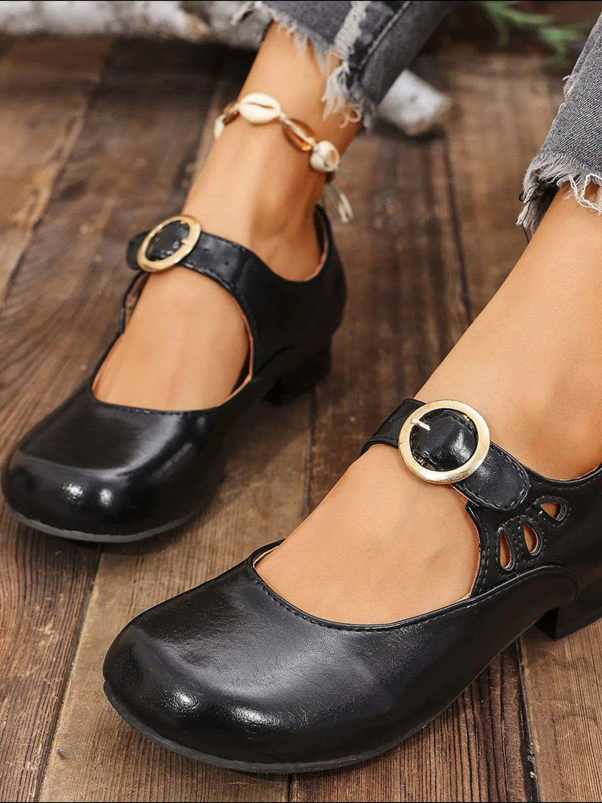 Nicoletta loafers i läderlook