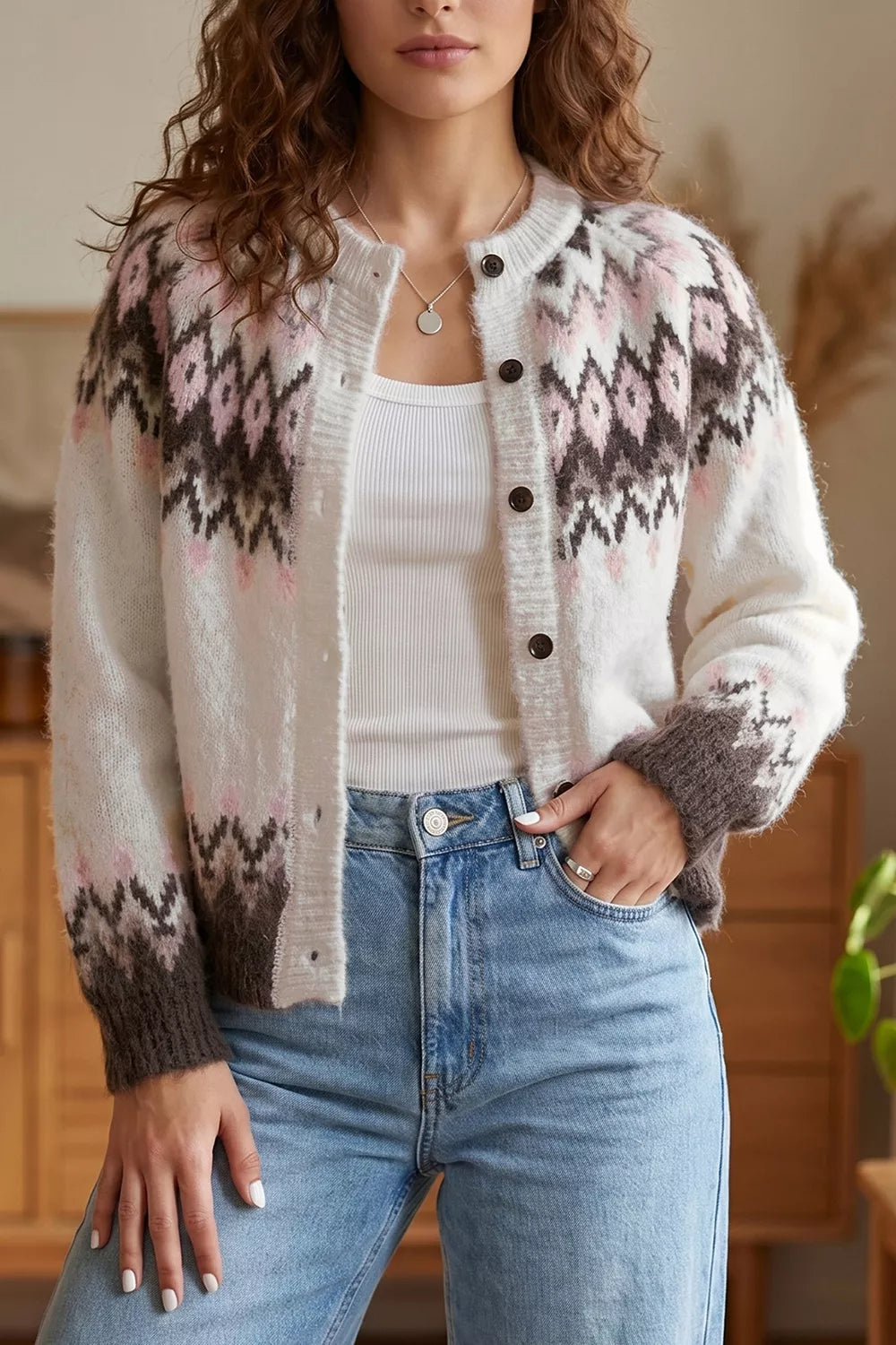 Sigurlaug geometrisk cardigan
