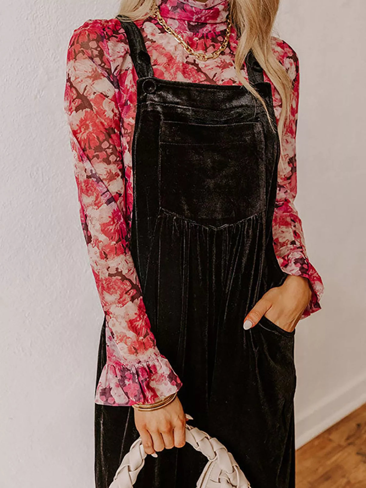 Larissa hängselbyxor i sammet