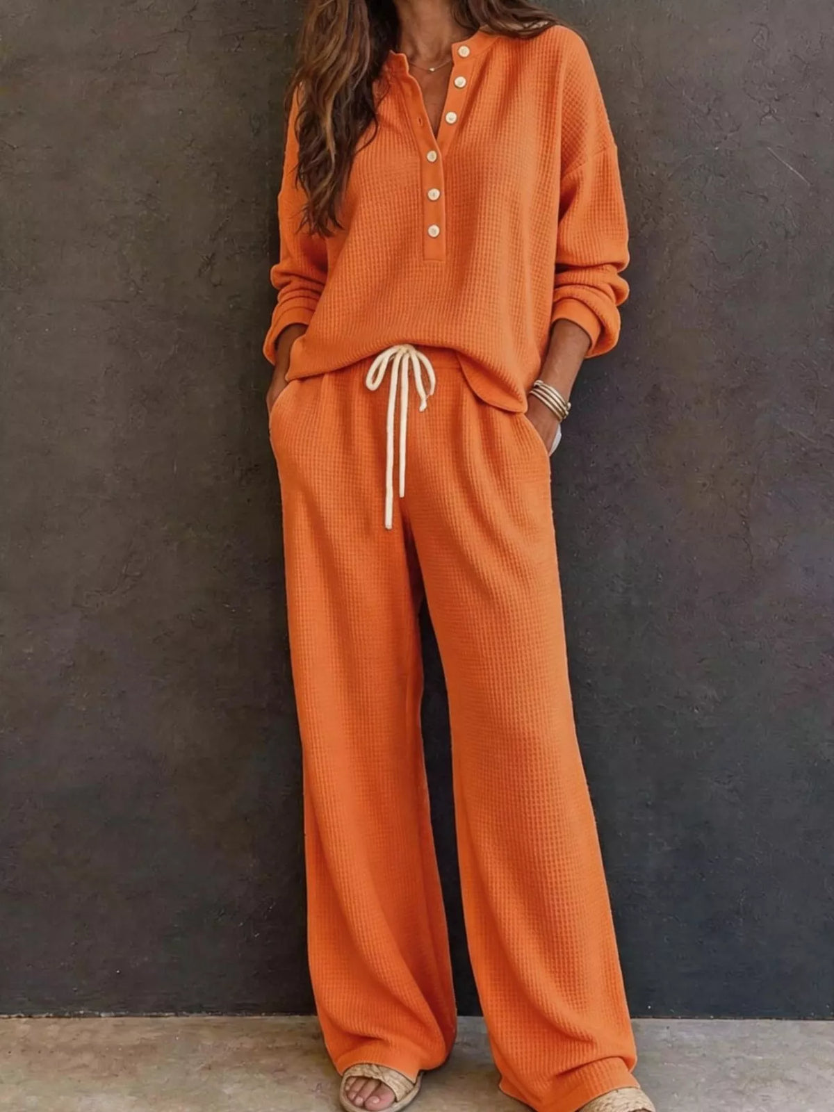 Rhiannon vidbent set, orange