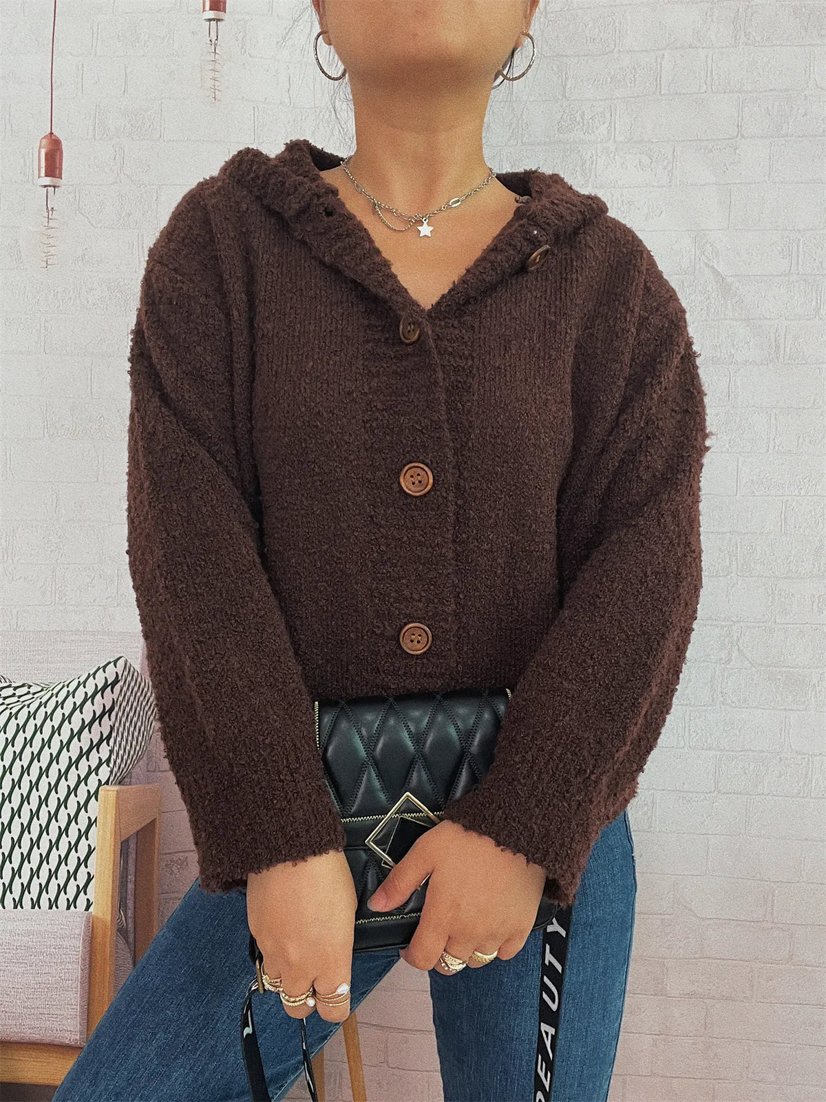 Benna cardigan med huva