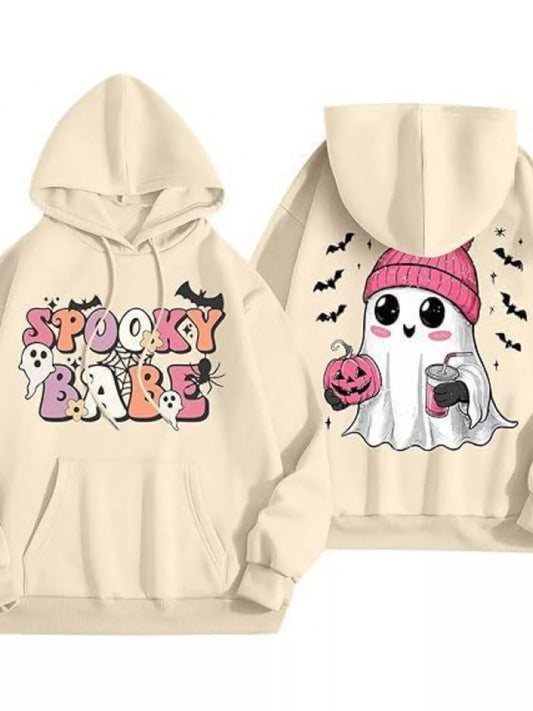 Emmeli mönstrad hoodie, ljusgul