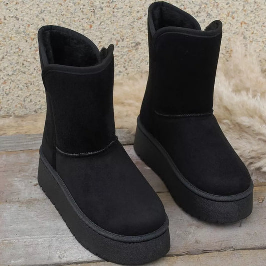 Estelle boots i läderlook, svart
