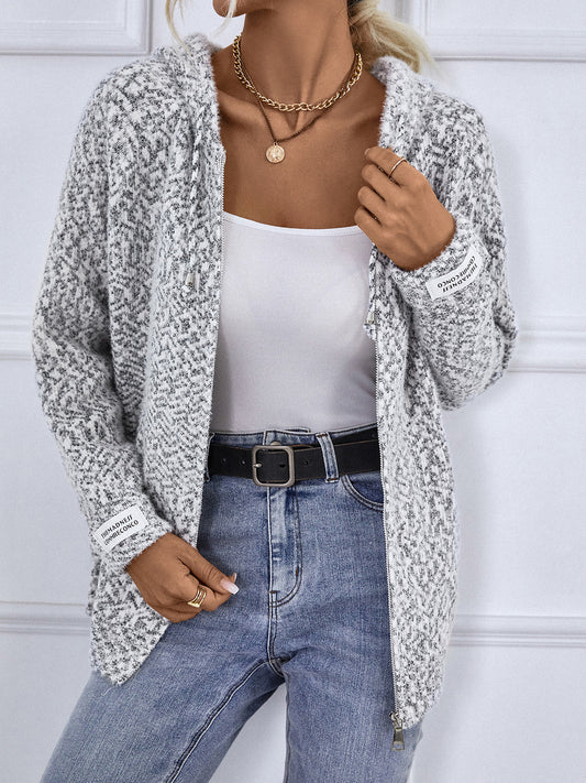 Odile stickad hoodie, koksgrå