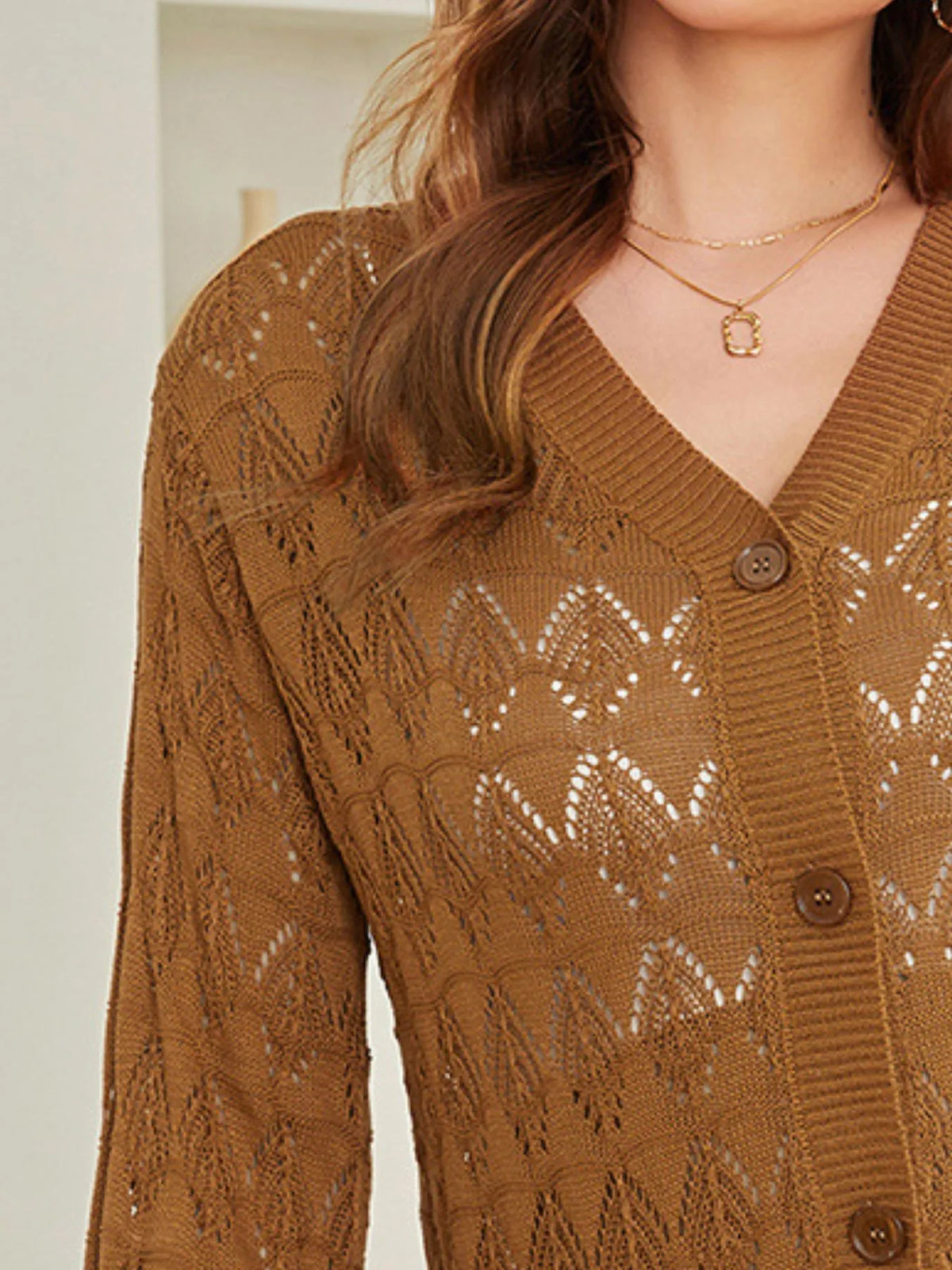 Rhea hålstickad cardigan