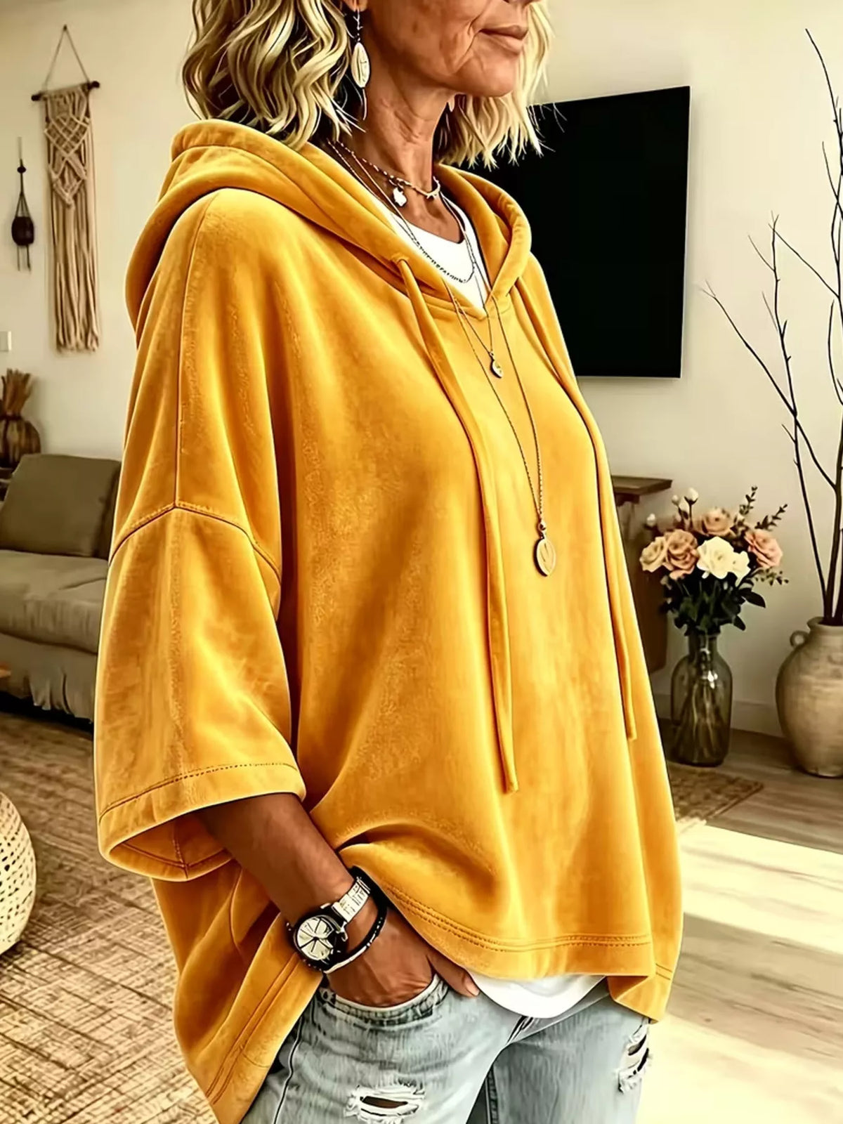 Agnes hoodie i sammet