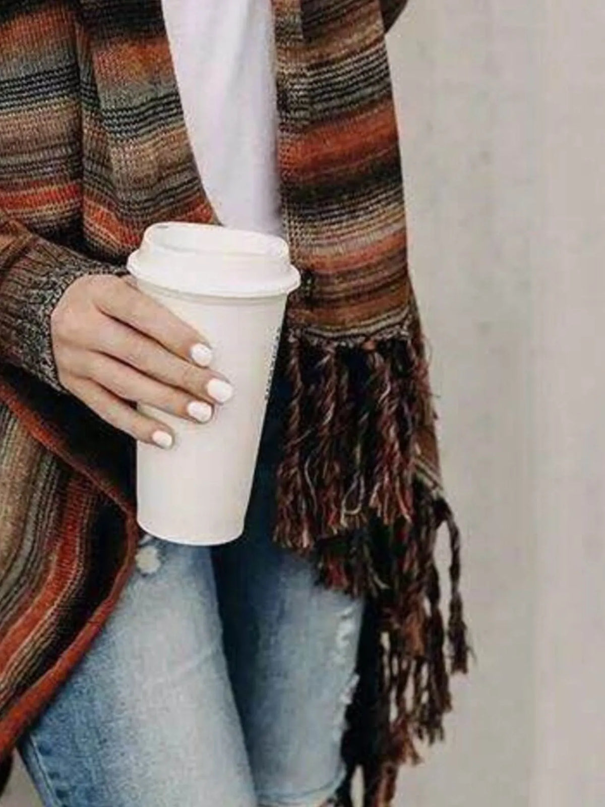 Finja cardigan med fransar