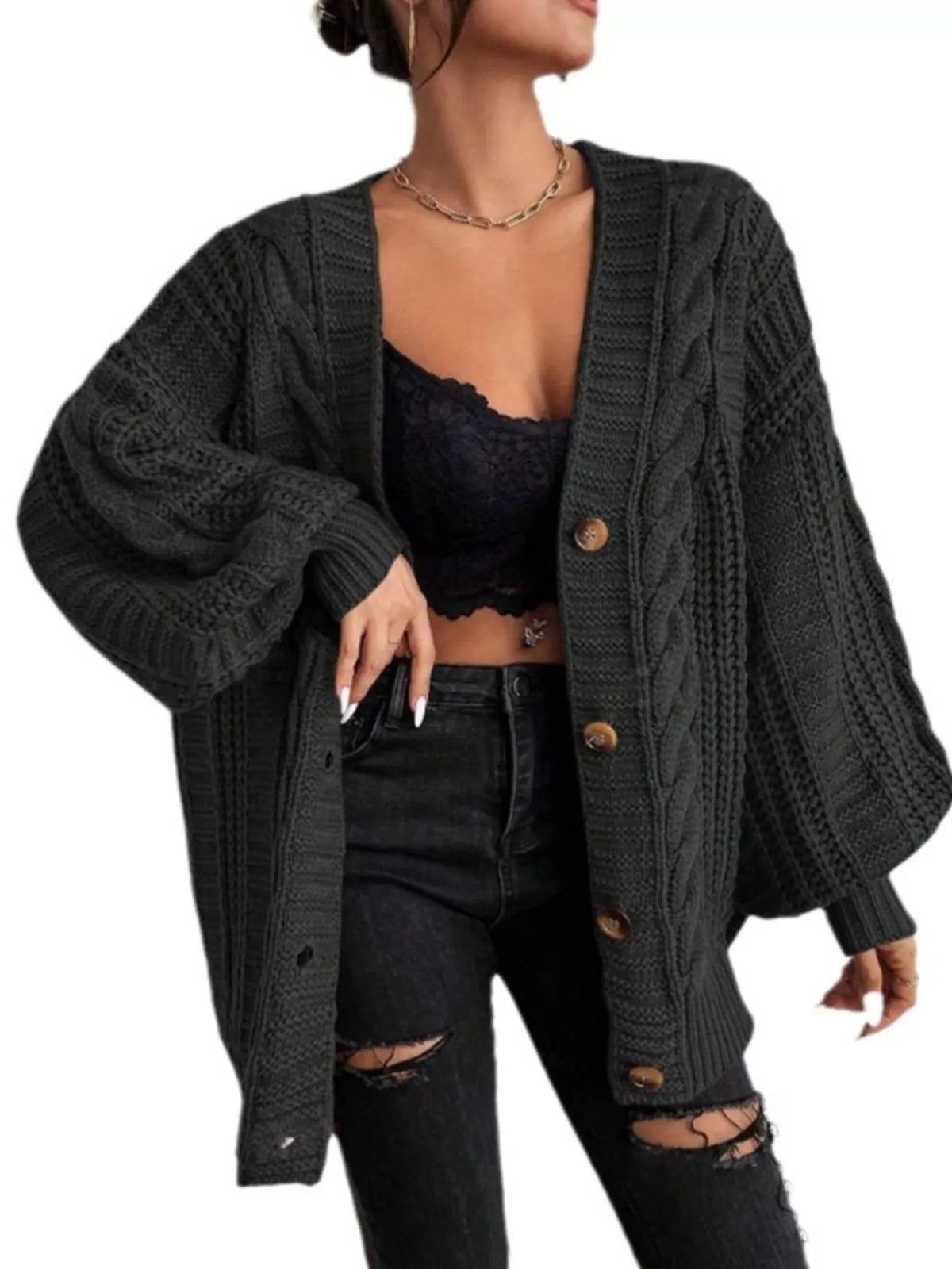 Margaux kabelstickad cardigan