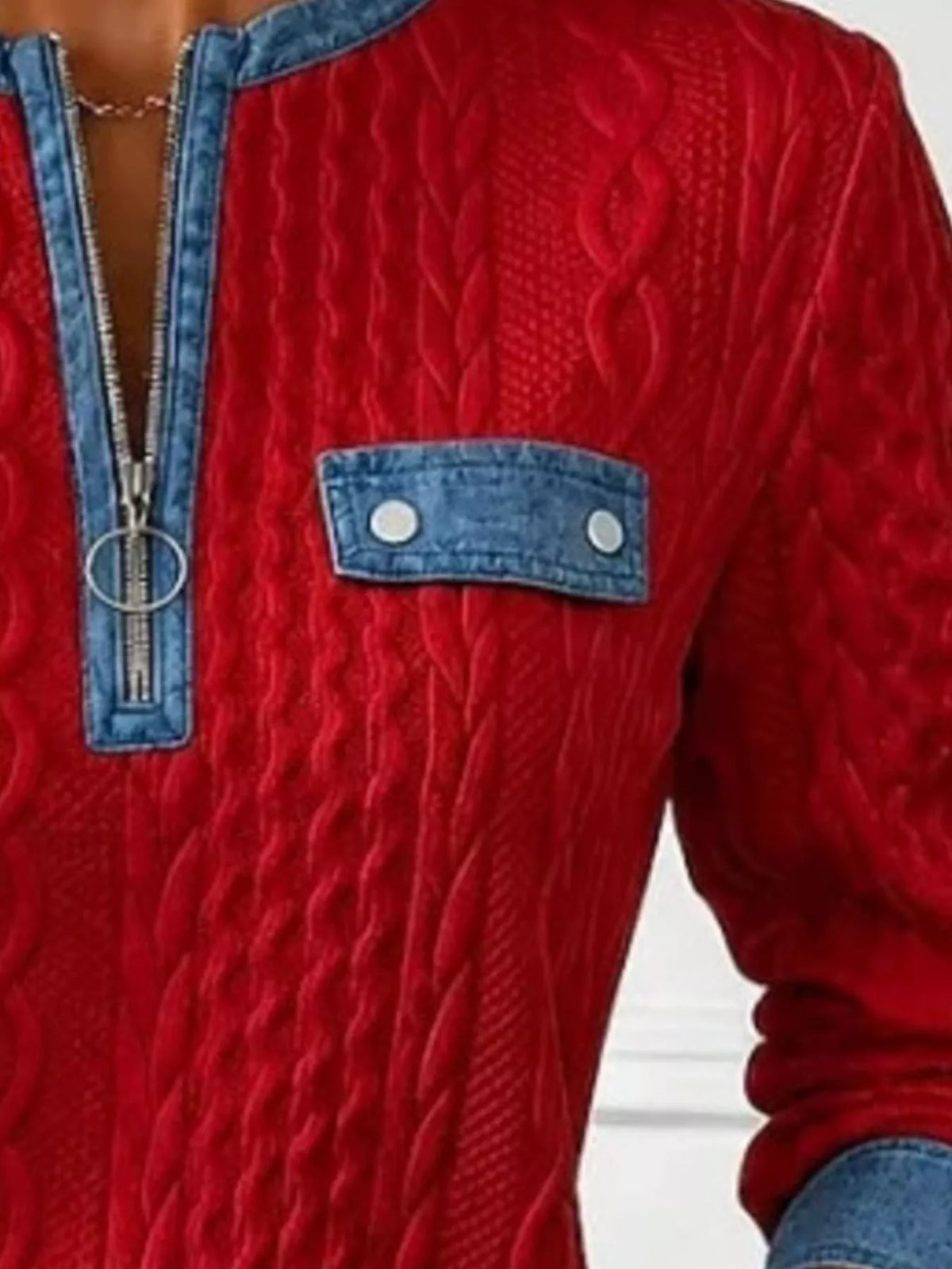 Erika kabelstickad sweatshirt