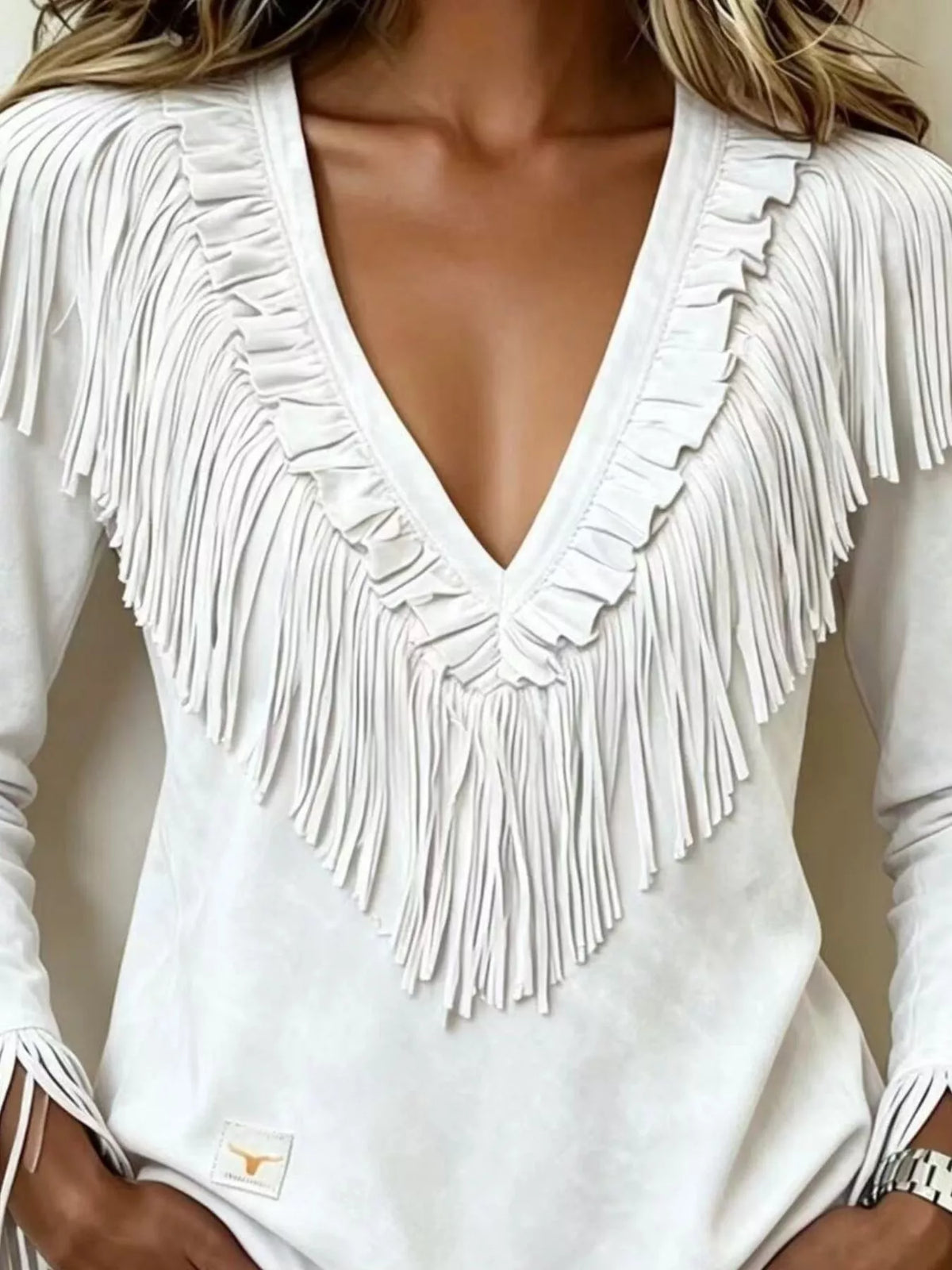 Edda blus med fransar