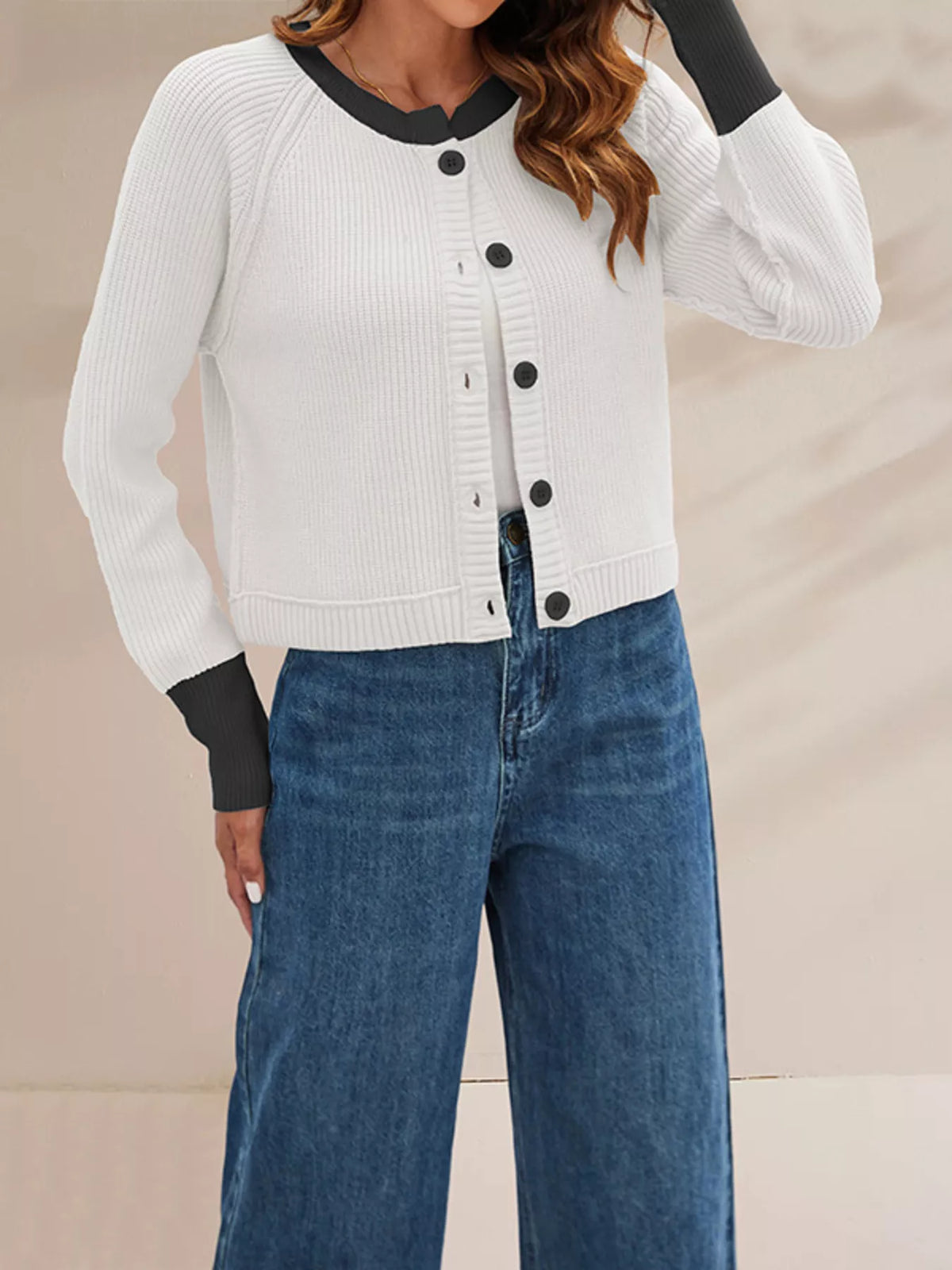 Sabrina cardigan med färgblock