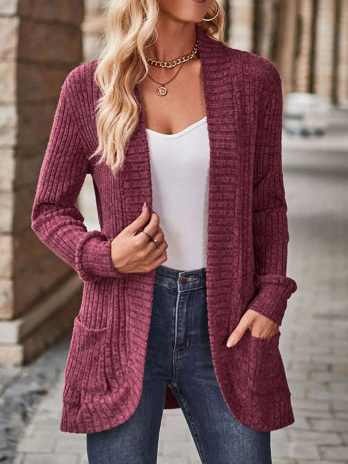 Nadja ribbstickad cardigan
