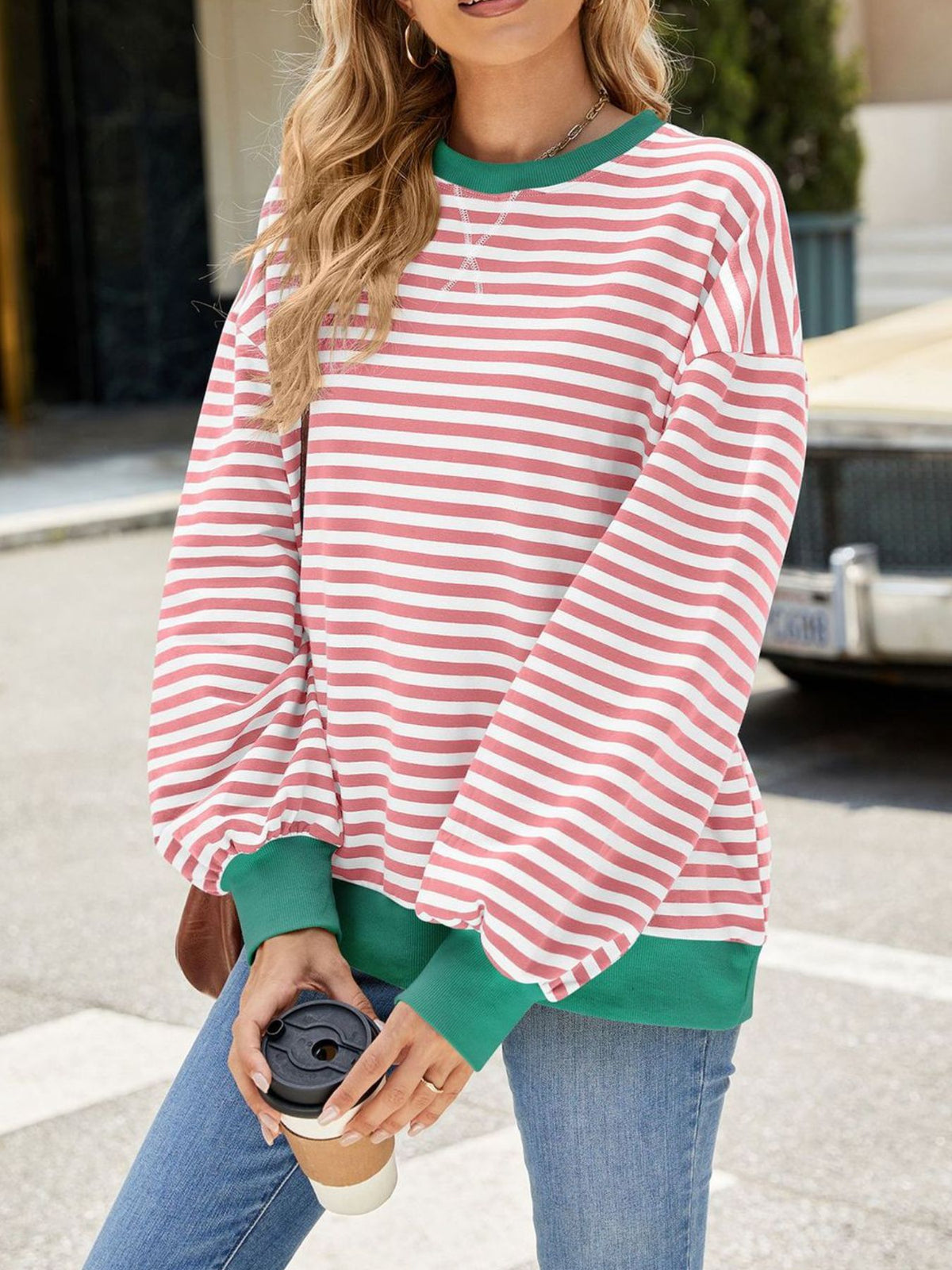 Alvhild randig sweatshirt