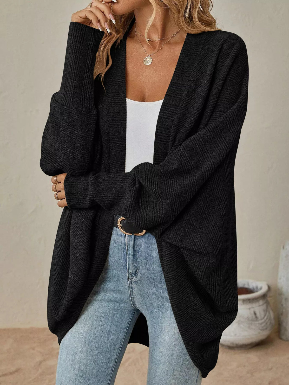 Hailey oversize cardigan, svart