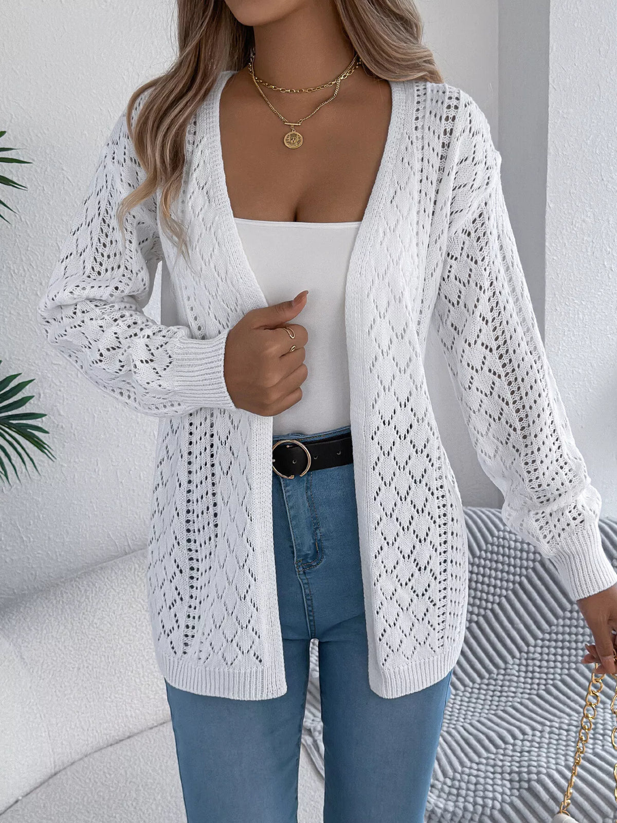 Calanthe hålstickad cardigan
