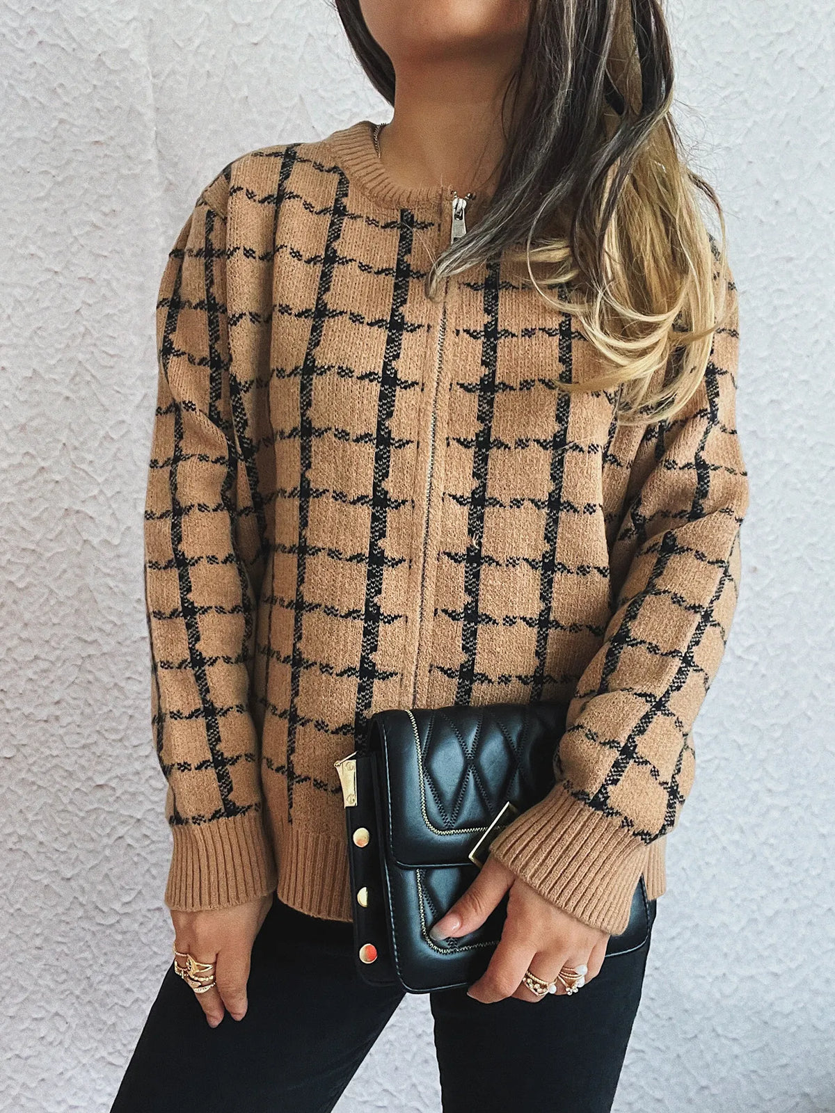 Holly rutig cardigan