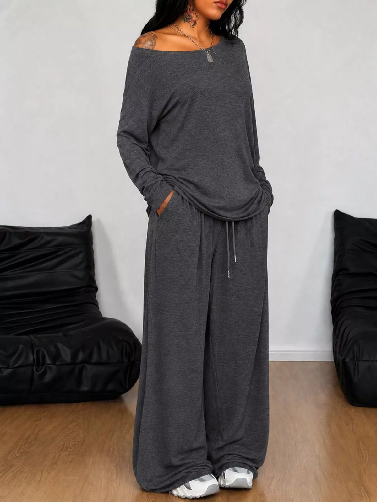 Rosamund enaxlat set, mörkgrå