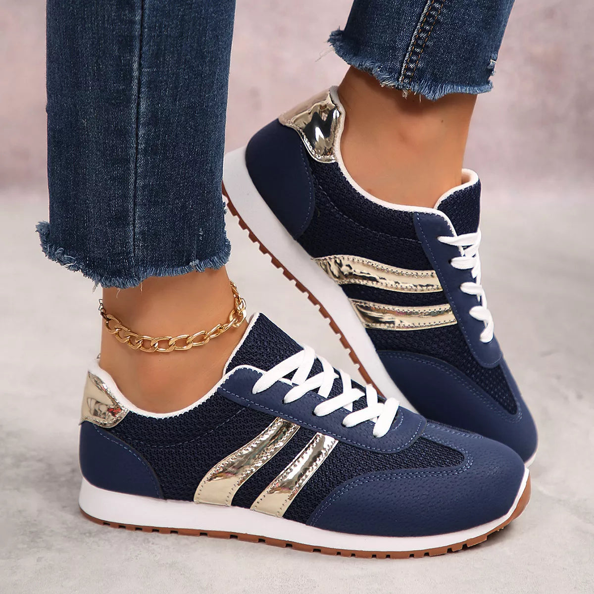 Jella platta sneakers, blå