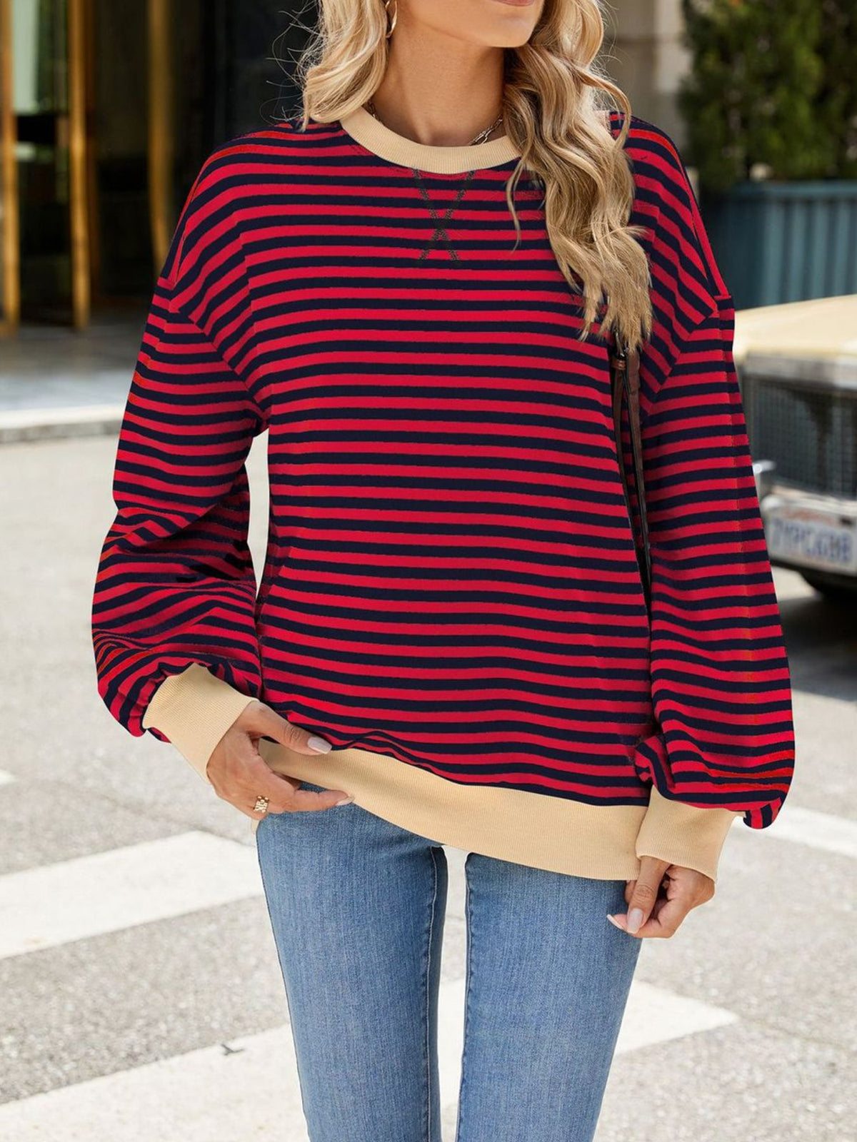 Alvhild randig sweatshirt