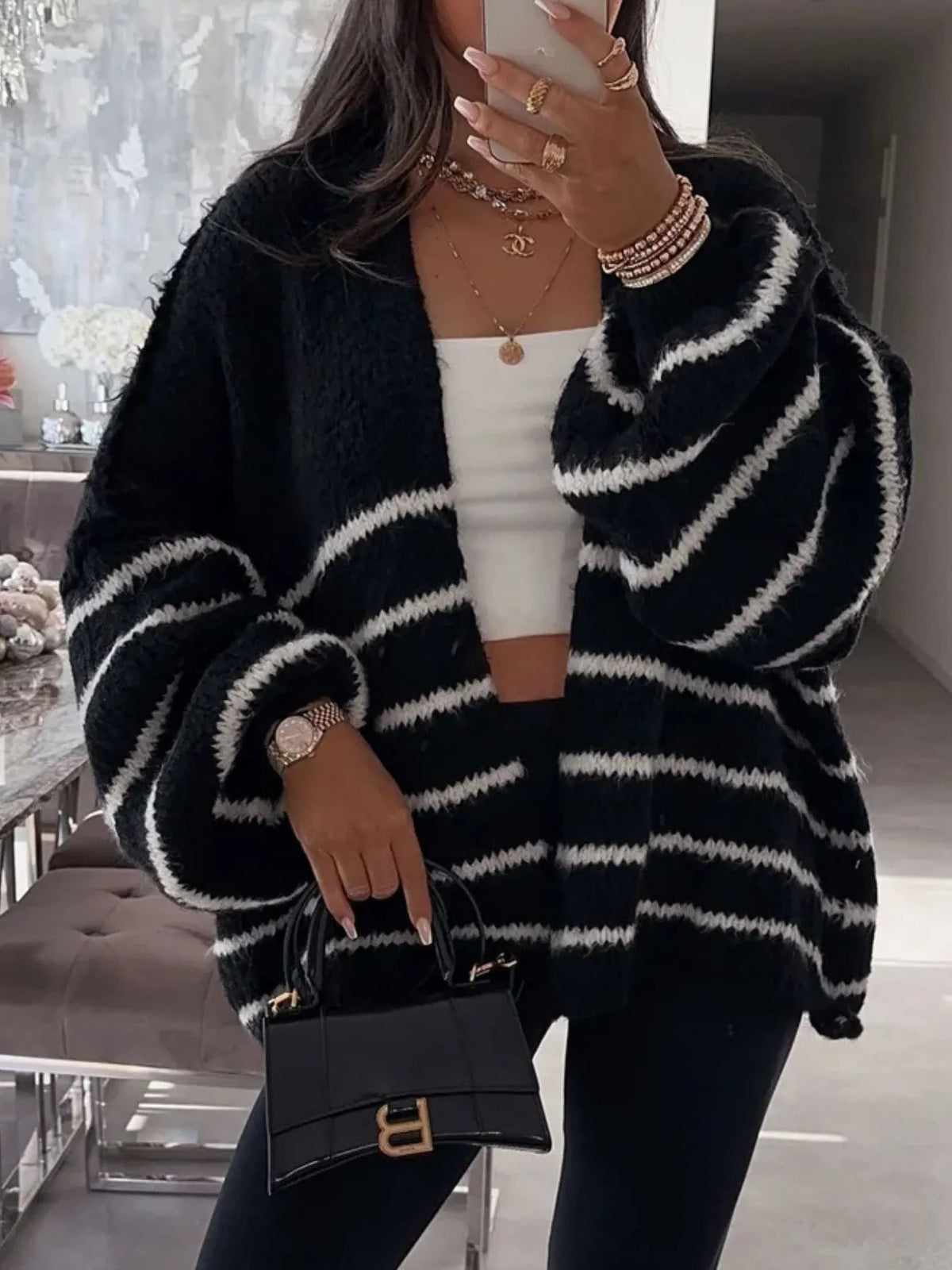 Mallory randig cardigan