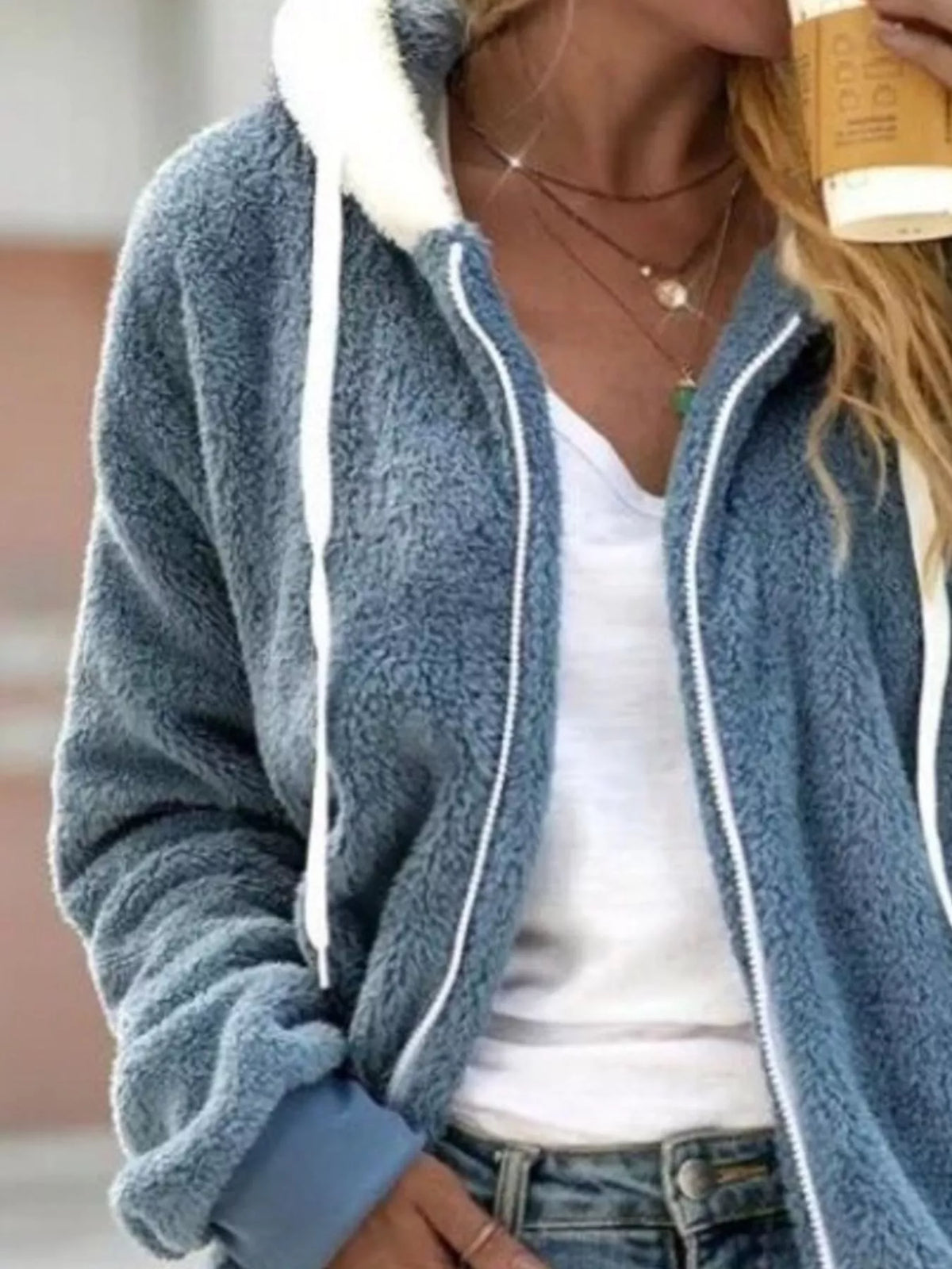 Sanne hoodie i fleece